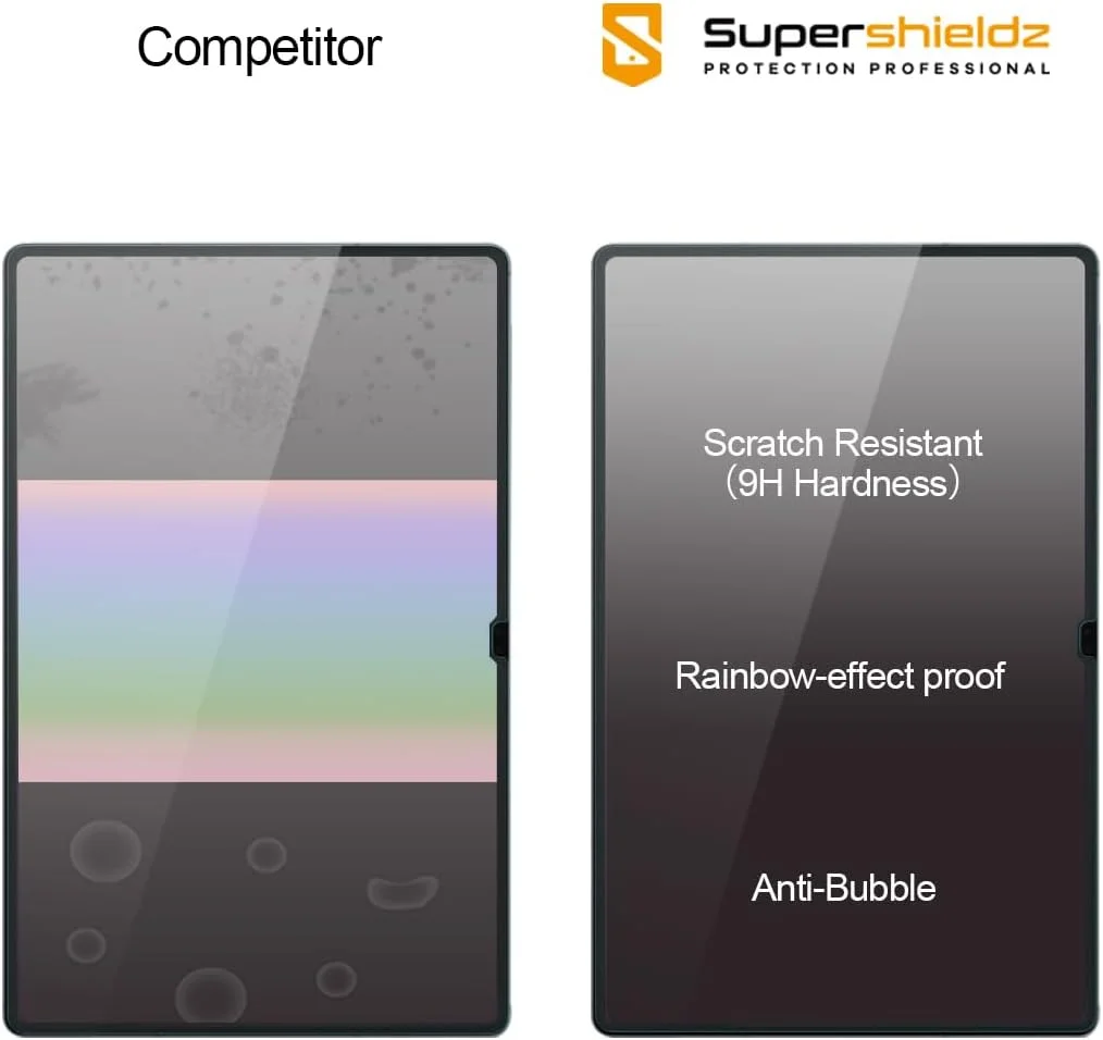 محافظ صفحه نمایش شیشه ای حرارت دیده Supershieldz، طراحی شده برای تبلت سامسونگ گلکسی تب S10 Ultra / S9 Ultra (14.6 اینچ)، ضد خش و بدون حباب محافظ صفحه نمایش شیشه ای حرارت دیده Supershieldz، طراحی شده برای تبلت سامسونگ گلکسی تب S10 Ultra / S9 Ultra (14.6 اینچ)، ضد خش و بدون حباب