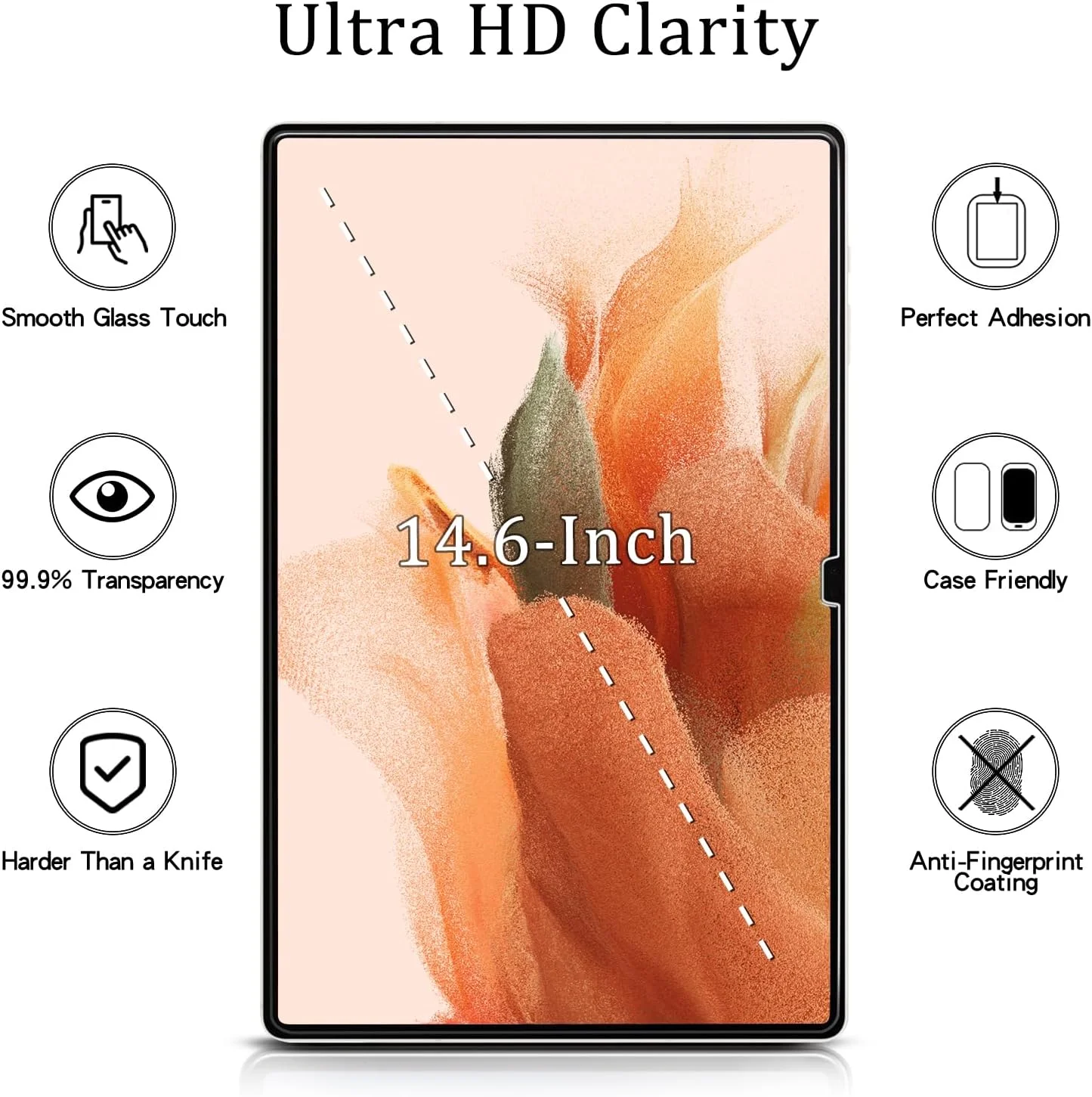محافظ صفحه نمایش MAYtobe دو عددی برای تبلت سامسونگ گلکسی تب S9 Ultra 14.6 اینچی، فیلم شیشه ای حرارت دیده ضد خش، ضد اثر انگشت، فوق العاده شفاف