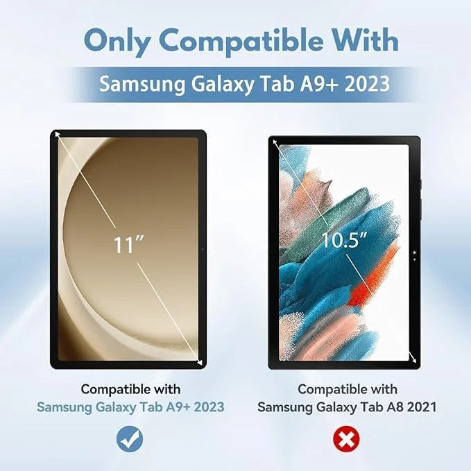 [بسته 2 عددی] محافظ صفحه نمایش برای تبلت سامسونگ گلکسی تب A9+/A9 پلاس 11 اینچی، محافظ ضد خش شیشه حرارت دیده برای تبلت گلکسی 2023