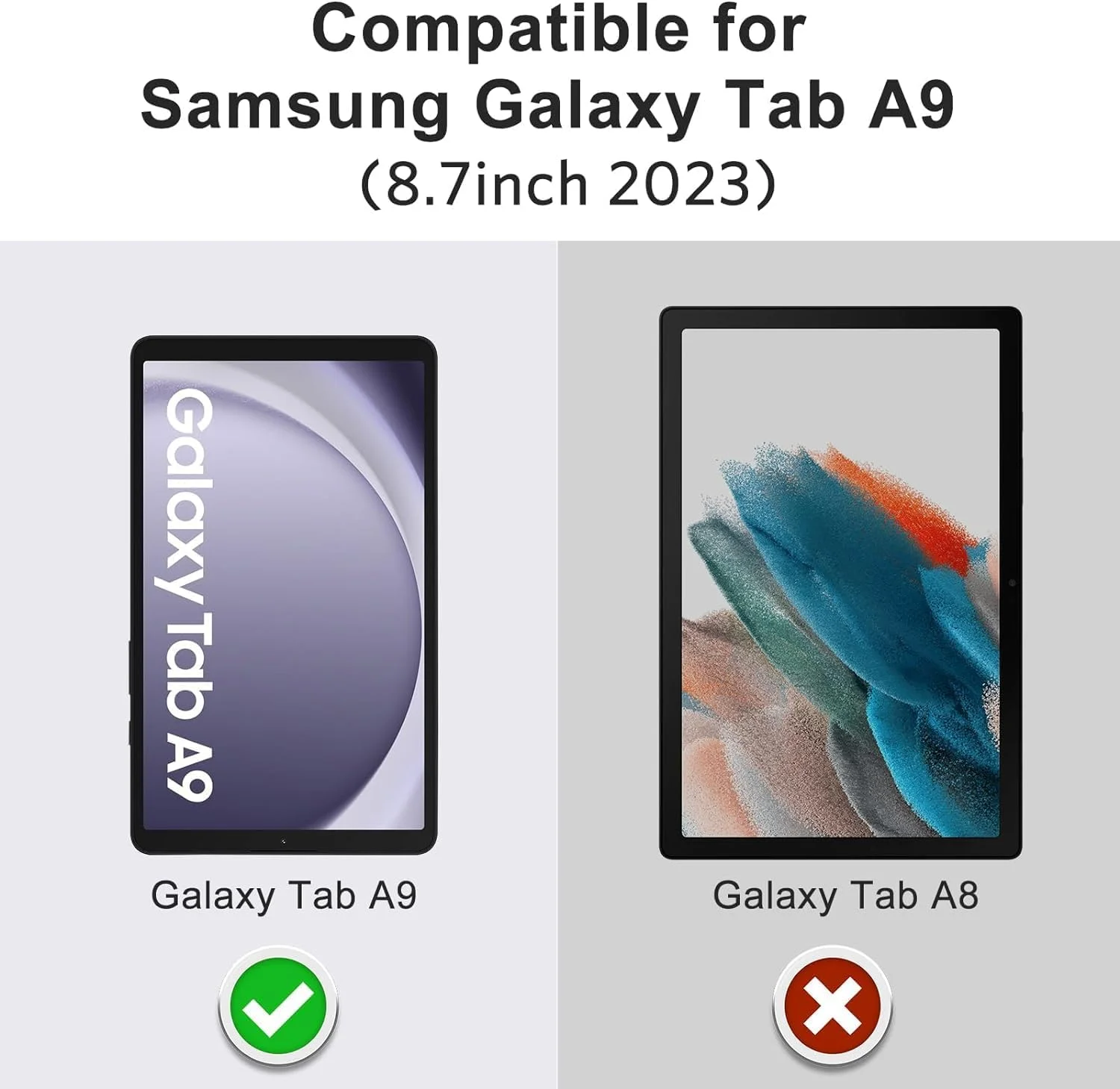 محافظ صفحه نمایش شیشه ای حرارت دیده برای تبلت سامسونگ گلکسی تب A9 2023 [بدون حباب] [سختی 9H] [مقاوم در برابر خراش] فیلم محافظ شیشه ای حرارت دیده برای سامسونگ گلکسی تب A9 شفاف (1)