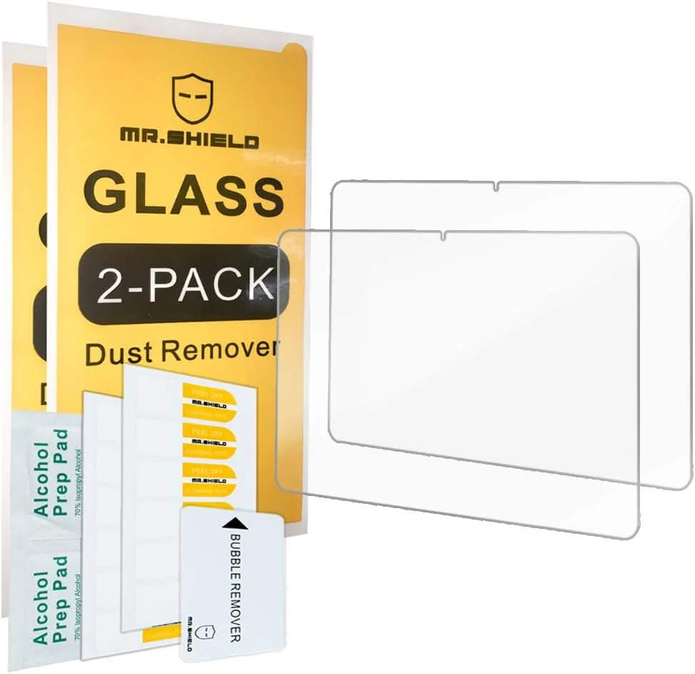 محافظ صفحه نمایش Mr.Shield سازگار با تبلت سامسونگ گلکسی تب S9 [بسته 2 عددی] فیلم شیشه ای محافظ با سختی 9H، محافظ صفحه نمایش شفاف HD