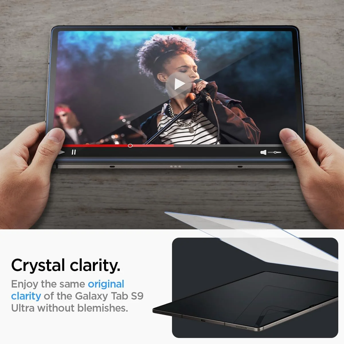 محافظ صفحه نمایش شیشه ای Spigen GLAStR EZ FIT طراحی شده برای Samsung Galaxy Tab S9 Ultra و Galaxy Tab S10 ULTRA (14.6 اینچ) شیشه حرارت دیده ممتاز با فناوری تراز خودکار - [سازگار با قاب]