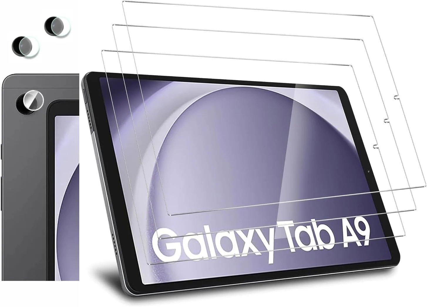 محافظ صفحه نمایش شیشه ای JENKEM سازگار با سامسونگ گلکسی تب A9 2023 سایز 8.7 اینچ (2 عدد) به همراه محافظ لنز دوربین محافظ صفحه نمایش شیشه ای JENKEM سازگار با سامسونگ گلکسی تب A9 2023 سایز 8.7 اینچ (2 عدد) به همراه محافظ لنز دوربین