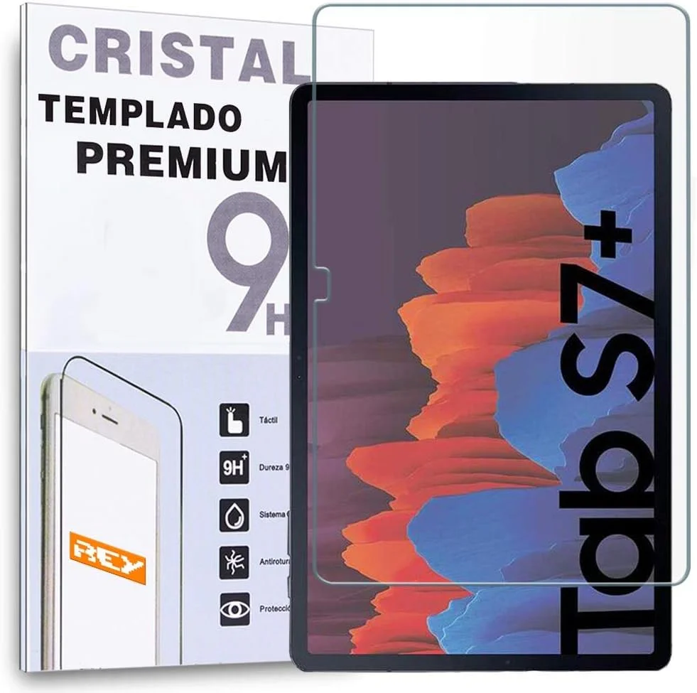 محافظ صفحه نمایش REY برای تبلت سامسونگ گلکسی تب S7+ 5G-WiFi 12.4 اینچ - سامسونگ گلکسی تب S9+ 12.4 اینچ، شیشه حرارت دیده پریمیوم
