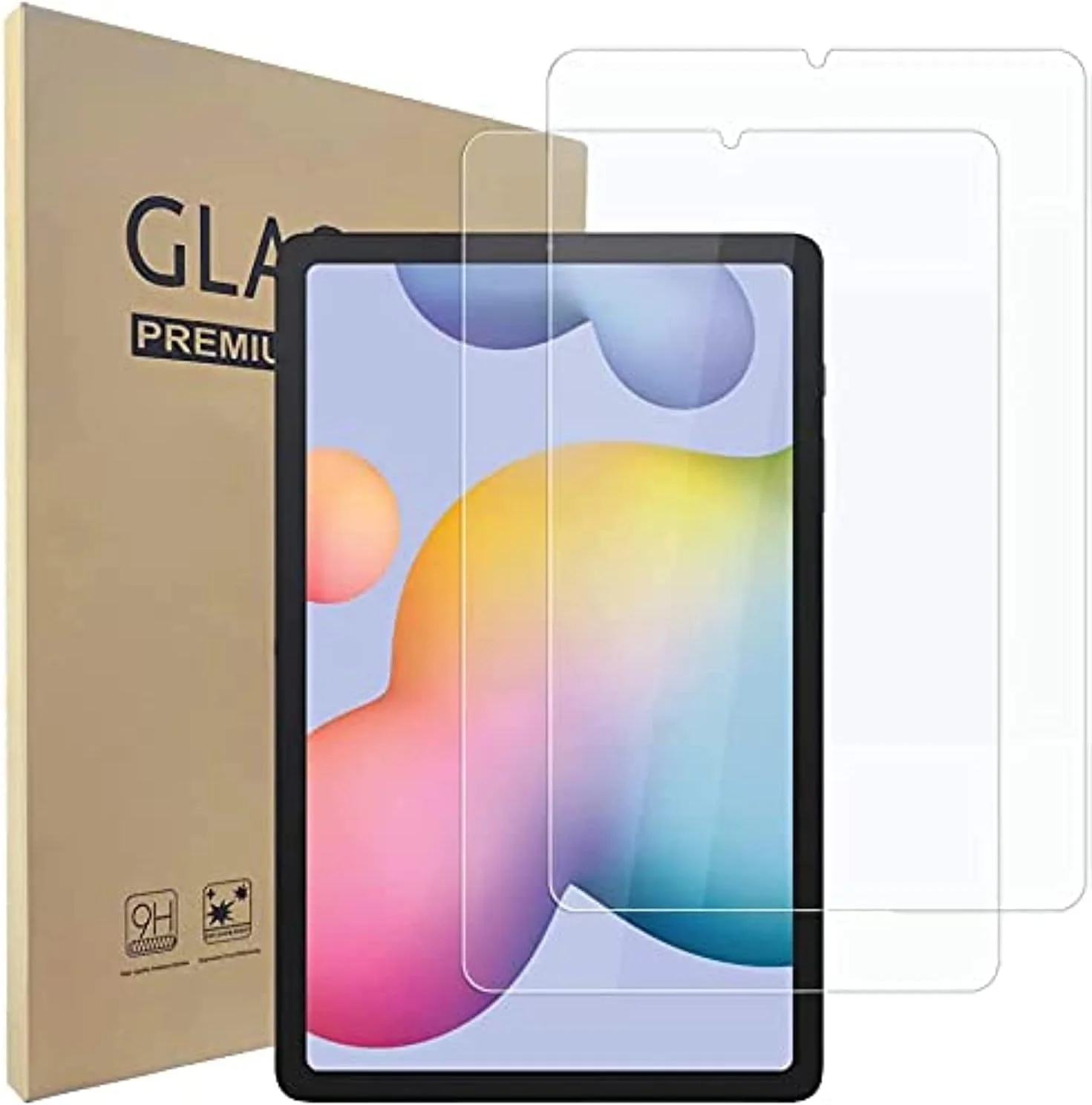 محافظ صفحه نمایش AWH برای تبلت سامسونگ Tab S6 Lite 10.4 اینچ 2020 (SM-P610/P615)، فیلم شیشه ای حرارت دیده شفاف با وضوح بالا سازگار با گلکسی S6 Lite 10.4 اینچ (2020) [2 عدد]