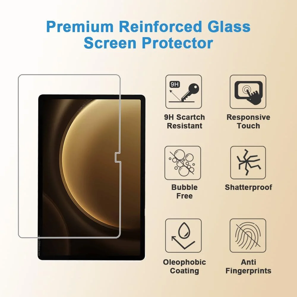 محافظ صفحه نمایش شونویگ (2 عددی) برای تبلت سامسونگ گلکسی تب S9 FE پلاس 12.4 اینچ، شیشه حرارت دیده با سختی 9H، ضد خش، بدون حباب، نصب آسان و سازگار با قاب محافظ صفحه نمایش شونویگ (2 عددی) برای تبلت سامسونگ گلکسی تب S9 FE پلاس 12.4 اینچ، شیشه حرارت دیده با سختی 9H، ضد خش، بدون حباب، نصب آسان و سازگار با قاب