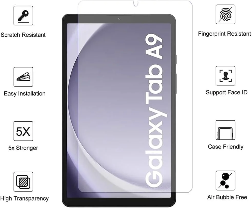 محافظ صفحه نمایش شیشه ای JENKEM سازگار با سامسونگ گلکسی تب A9 2023 سایز 8.7 اینچ (2 عدد) به همراه محافظ لنز دوربین محافظ صفحه نمایش شیشه ای JENKEM سازگار با سامسونگ گلکسی تب A9 2023 سایز 8.7 اینچ (2 عدد) به همراه محافظ لنز دوربین