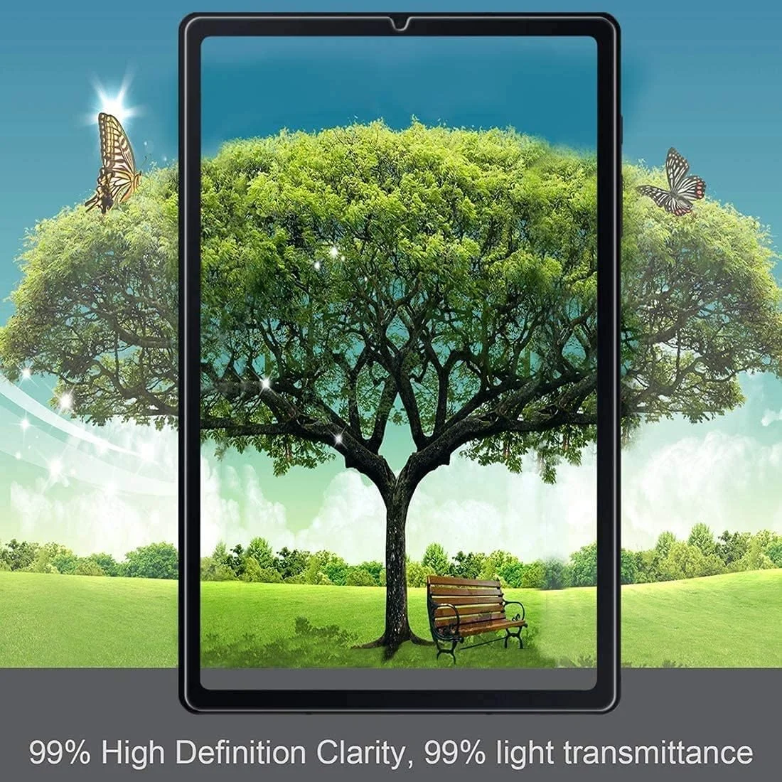 محافظ صفحه نمایش AWH برای تبلت سامسونگ Tab S6 Lite 10.4 اینچ 2020 (SM-P610/P615)، فیلم شیشه ای حرارت دیده شفاف با وضوح بالا سازگار با گلکسی S6 Lite 10.4 اینچ (2020) [2 عدد]