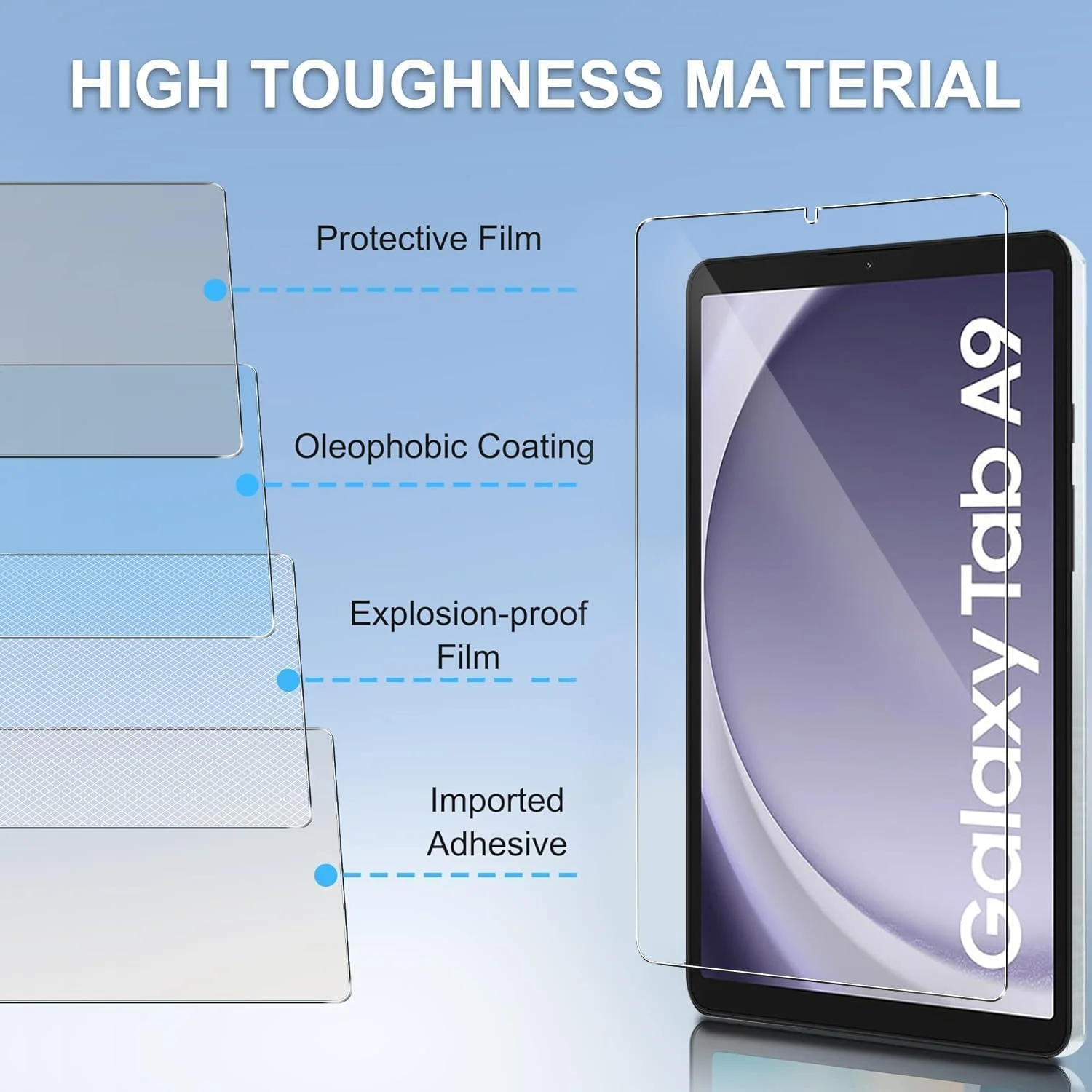 محافظ صفحه نمایش شیشه ای JENKEM سازگار با سامسونگ گلکسی تب A9 2023 سایز 8.7 اینچ (2 عدد) به همراه محافظ لنز دوربین محافظ صفحه نمایش شیشه ای JENKEM سازگار با سامسونگ گلکسی تب A9 2023 سایز 8.7 اینچ (2 عدد) به همراه محافظ لنز دوربین