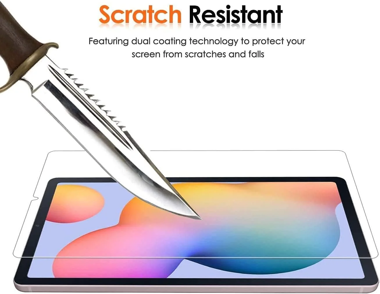 محافظ صفحه نمایش AWH برای تبلت سامسونگ Tab S6 Lite 10.4 اینچ 2020 (SM-P610/P615)، فیلم شیشه ای حرارت دیده شفاف با وضوح بالا سازگار با گلکسی S6 Lite 10.4 اینچ (2020) [2 عدد]