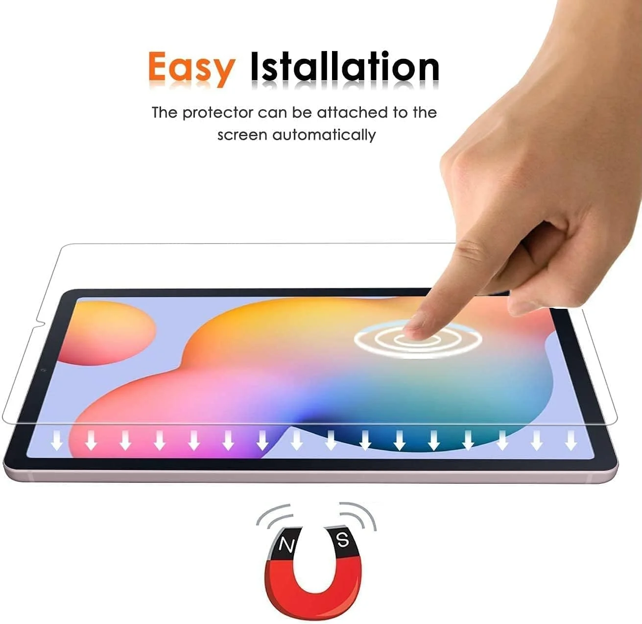 محافظ صفحه نمایش AWH برای تبلت سامسونگ Tab S6 Lite 10.4 اینچ 2020 (SM-P610/P615)، فیلم شیشه ای حرارت دیده شفاف با وضوح بالا سازگار با گلکسی S6 Lite 10.4 اینچ (2020) [2 عدد]