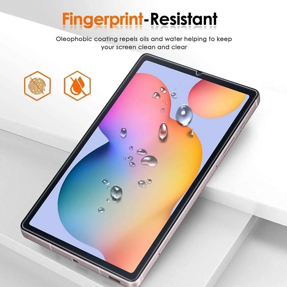 محافظ صفحه نمایش AWH برای تبلت سامسونگ Tab S6 Lite 10.4 اینچ 2020 (SM-P610/P615)، فیلم شیشه ای حرارت دیده شفاف با وضوح بالا سازگار با گلکسی S6 Lite 10.4 اینچ (2020) [2 عدد]