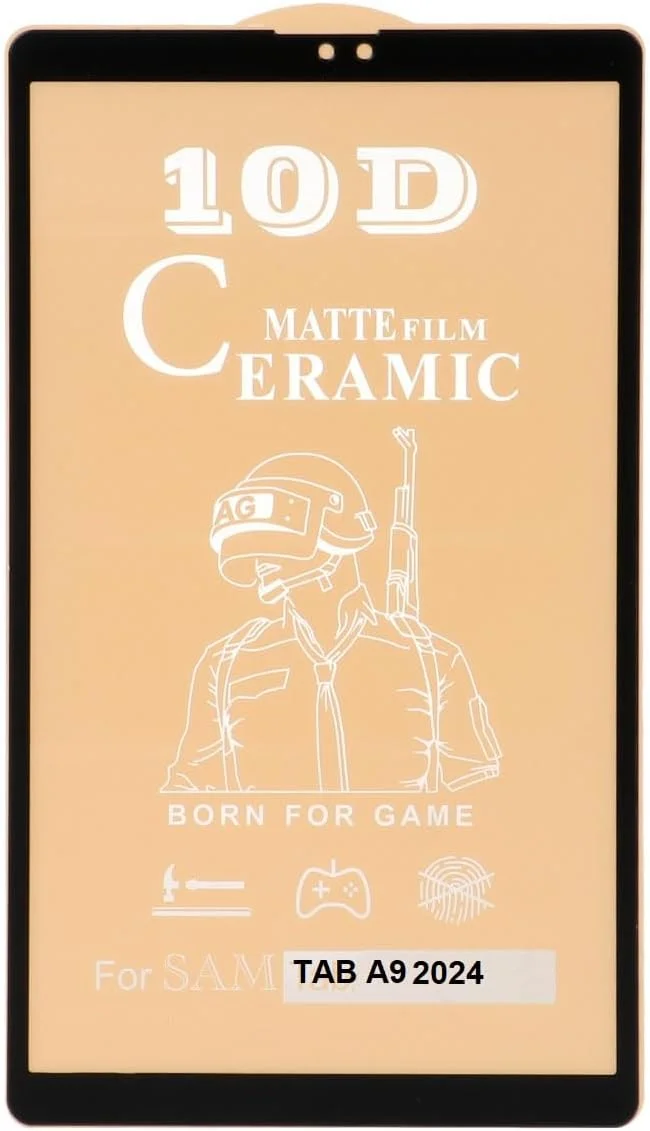 محافظ صفحه نمایش مات ضد انعکاس Muzz برای تبلت سامسونگ گلکسی تب A9 2024، (SM-X110, SM-X115)، سازگار با Face ID، نصب آسان (شیشه ای نیست) مشکی مات برای سامسونگ گلکسی تب A9 2024