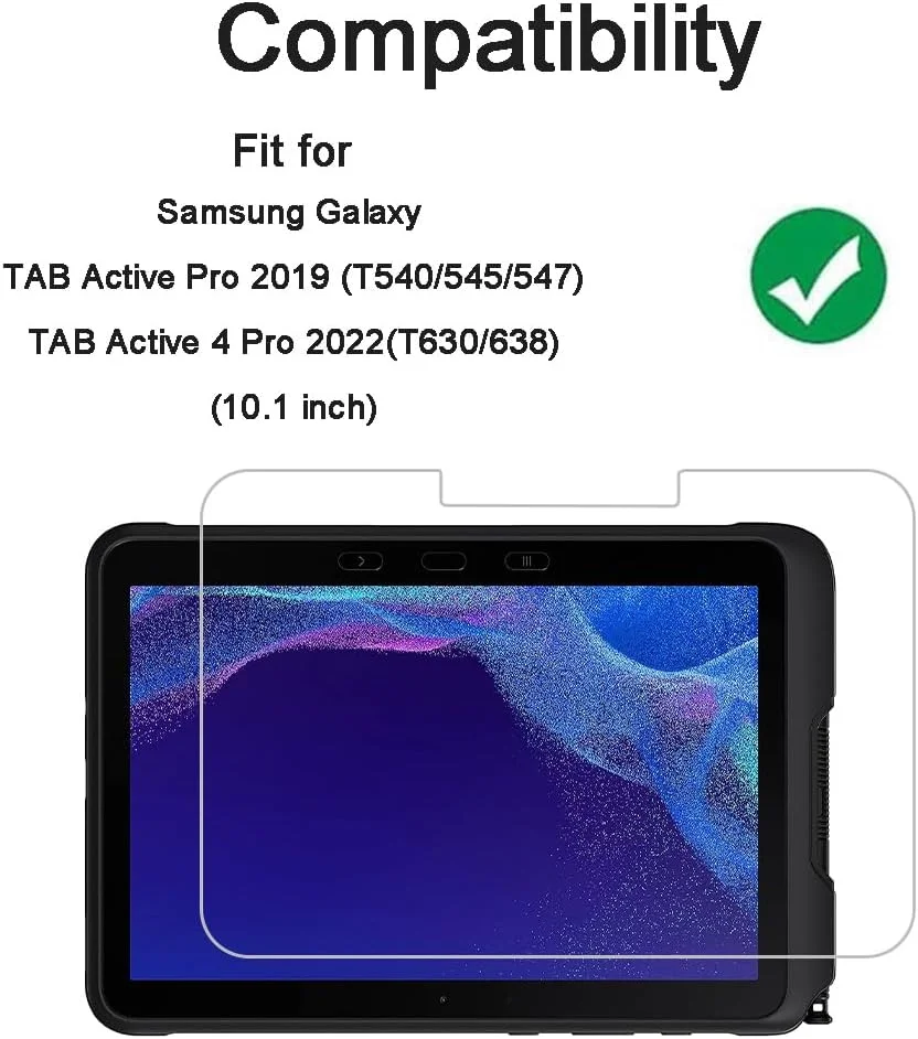محافظ صفحه نمایش Shunwige برای Samsung Galaxy Tab Active4 Pro/Tab Active Pro 10.1 SM-T540/T545/T547، فیلم شیشه ای حرارت دیده، ضد خش، بدون حباب، کیفیت بالا (2 عدد) محافظ صفحه نمایش Shunwige برای Samsung Galaxy Tab Active4 Pro/Tab Active Pro 10.1 SM-T540/T545/T547، فیلم شیشه ای حرارت دیده، ضد خش، بدون حباب، کیفیت بالا (2 عدد)