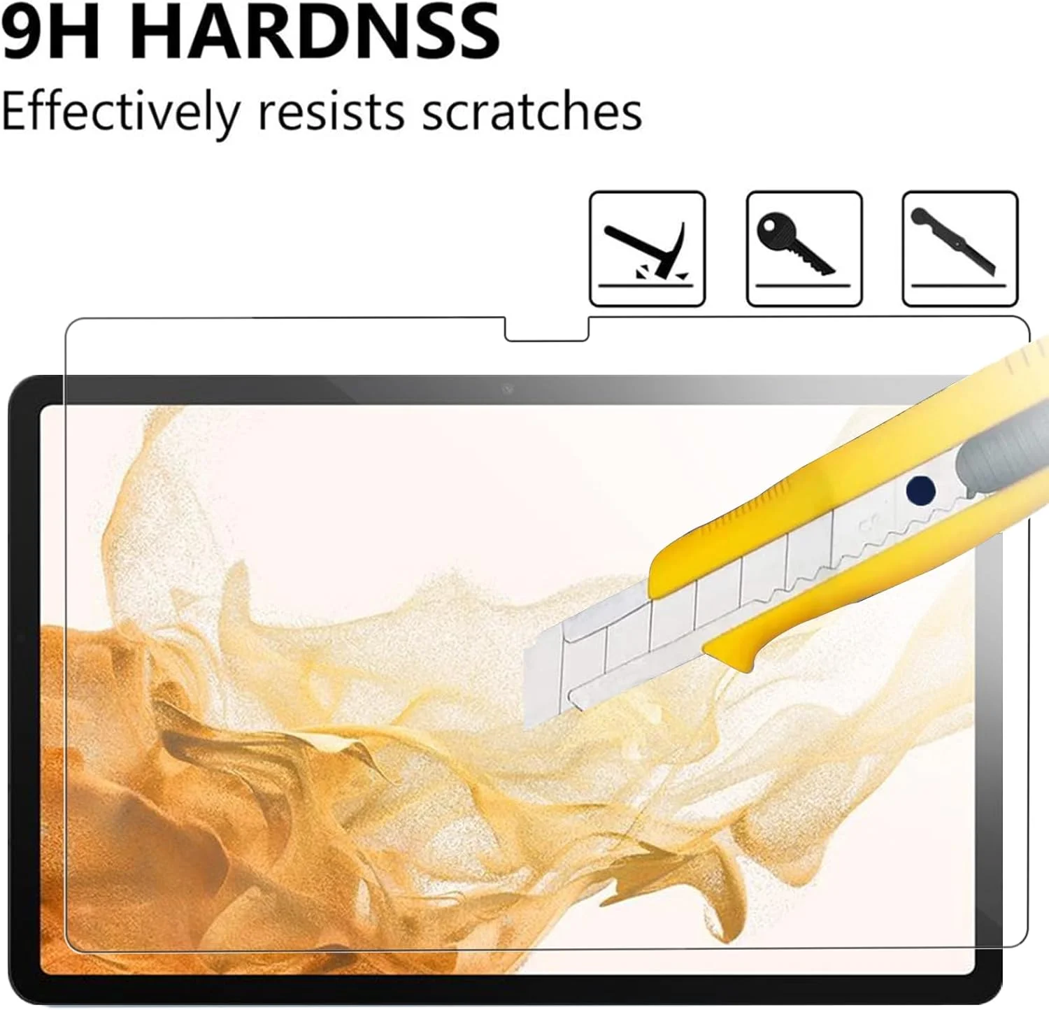 محافظ صفحه نمایش KUSINHOKA برای Samsung Galaxy Tab S9 Plus، [2 عدد] فیلم شیشه ای حرارت دیده ضد خش، سختی بالا، بدون حباب، محافظ صفحه نمایش تبلت شیشه ای حرارت دیده شفاف HD