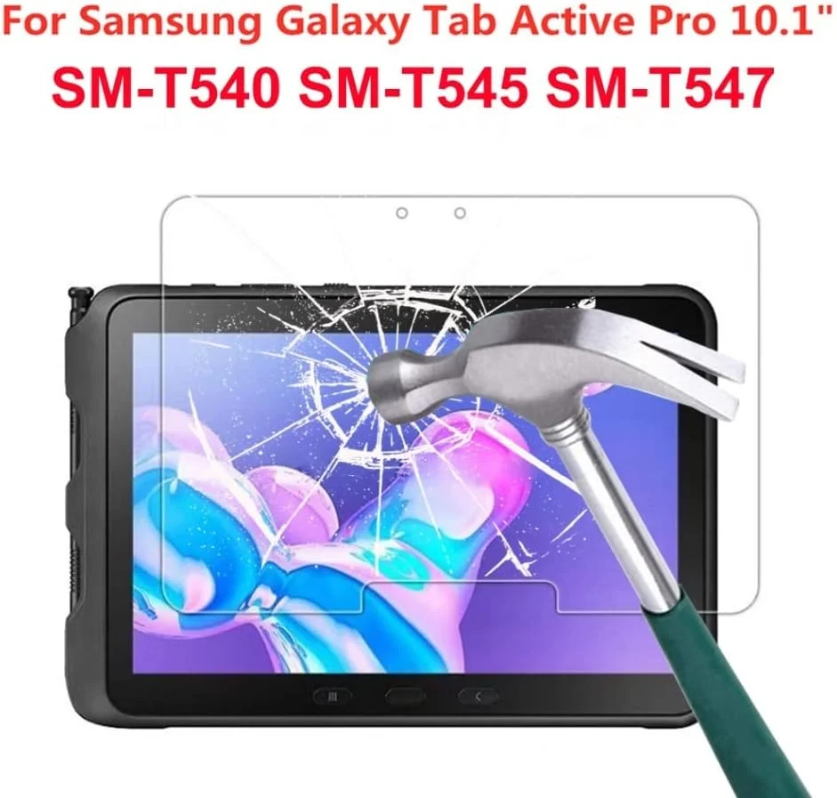 محافظ صفحه نمایش شیشه ای Muzz برای تبلت سامسونگ گلکسی تب اکتیو 4 پرو / تب اکتیو پرو 10.1 SM-T540/T545/T547 عرضه شده در سال 2019/2022 - فیلم شیشه ای حرارت دیده با وضوح بالا و سختی 9H