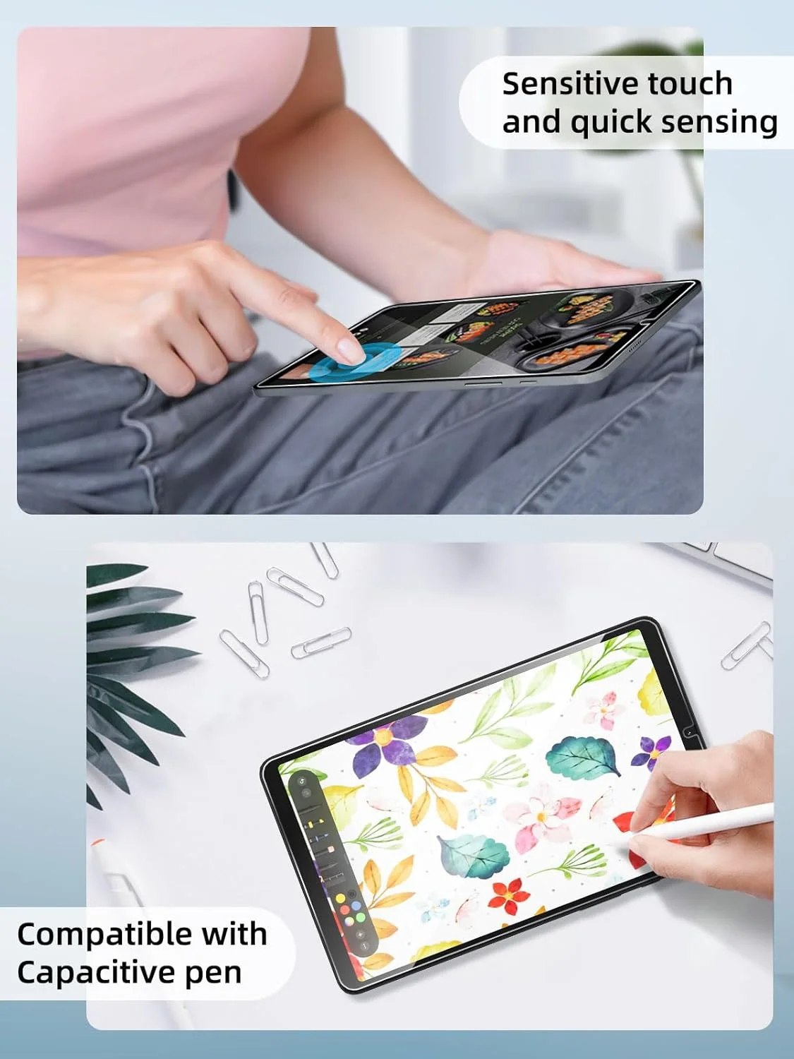 محافظ صفحه نمایش 2 عددی Jngnpn برای سامسونگ گلکسی تب A9 [8.7 اینچ]، فیلم شیشه ای سخت با سختی 9H، سازگار با قاب، حساس به لمس، ضد خش، بدون حباب (شفاف)