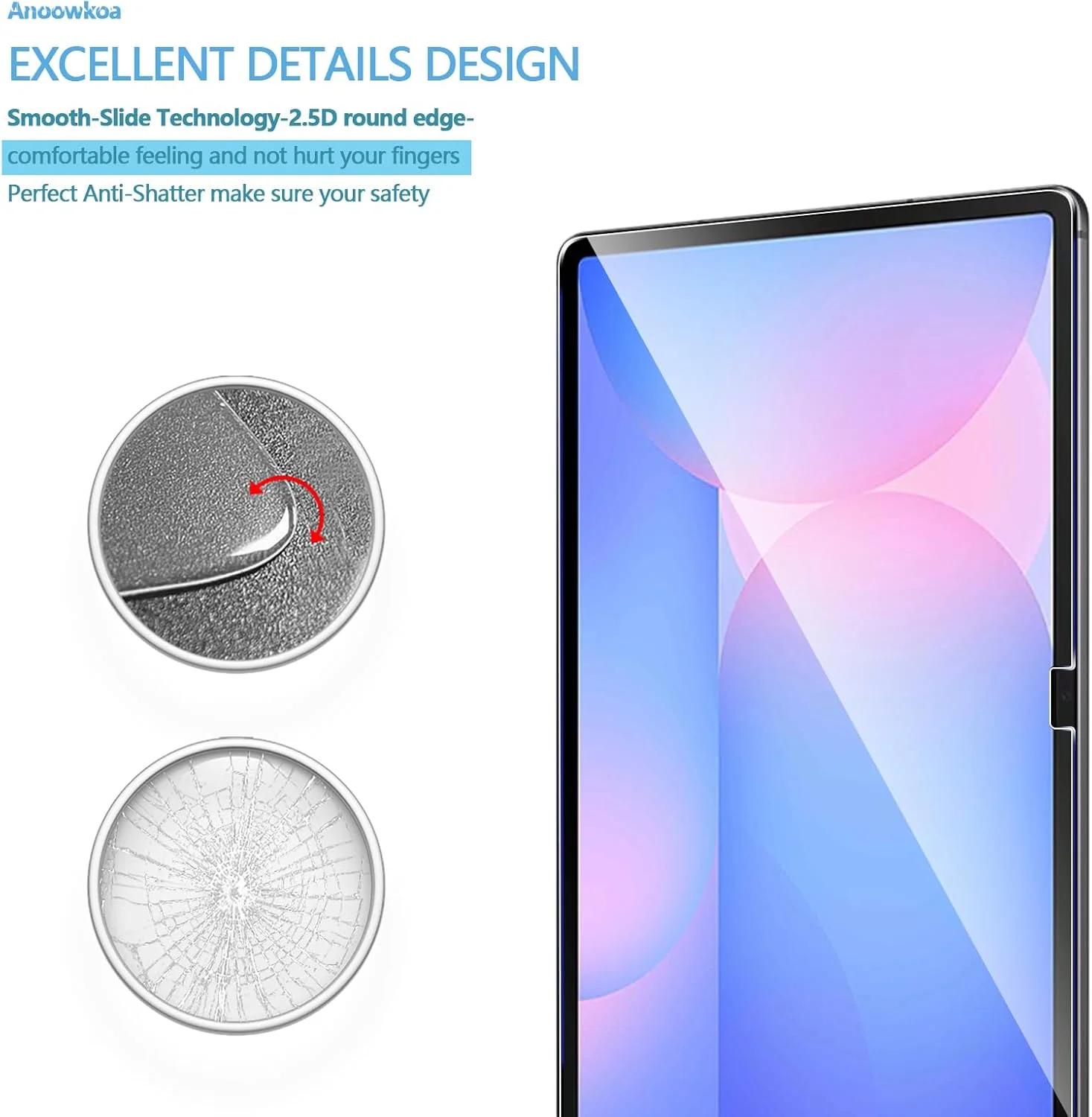 محافظ صفحه نمایش شیشه ای تبلت Anoowkoa، بسته 2 عددی، مناسب برای تبلت سامسونگ گلکسی تب S10 FE+/گلکسی S10 FE پلاس. فیلم شیشه ای حرارت دیده. سختی 9H. ضد اثر انگشت، بدون حباب، وضوح بالا. پوشش کامل. نصب آسان محافظ صفحه نمایش شیشه ای تبلت Anoowkoa، بسته 2 عددی، مناسب برای تبلت سامسونگ گلکسی تب S10 FE+/گلکسی S10 FE پلاس. فیلم شیشه ای حرارت دیده. سختی 9H. ضد اثر انگشت، بدون حباب، وضوح بالا. پوشش کامل. نصب آسان