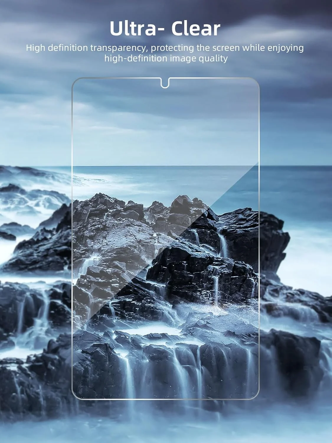محافظ صفحه نمایش 2 عددی Jngnpn برای سامسونگ گلکسی تب A9 [8.7 اینچ]، فیلم شیشه ای سخت با سختی 9H، سازگار با قاب، حساس به لمس، ضد خش، بدون حباب (شفاف)