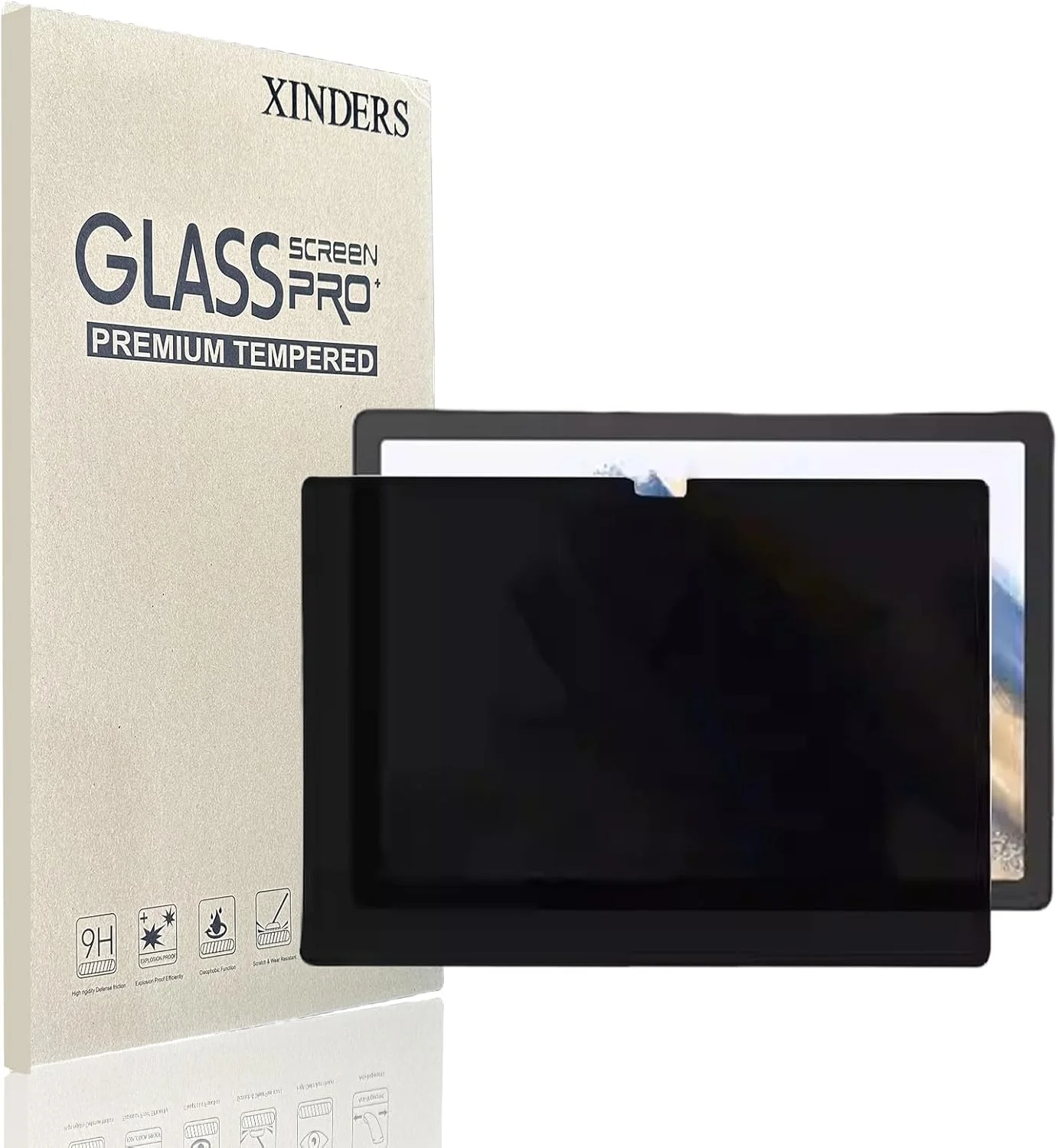 محافظ صفحه نمایش حریم خصوصی XINDERS، بسته 1 عددی، برای تبلت سامسونگ گلکسی تب A9 8.7 اینچی مدل 2023، شیشه حرارت دیده