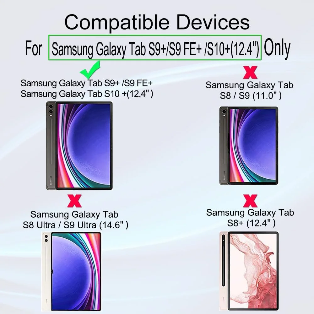 محافظ صفحه نمایش Ibywind برای تبلت سامسونگ گلکسی Tab S9+/Tab S9 Plus/Tab S9 FE+/Tab S10+/Tab S10 Plus (12.4 اینچ)، شامل 2 عدد شیشه حرارت دیده [حسگر اثر انگشت، نصب آسان]