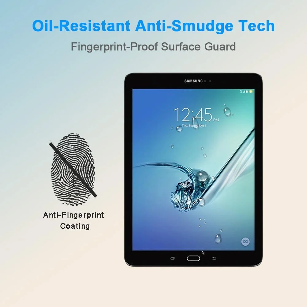 محافظ صفحه نمایش شیشه ای حرارت دیده برای تبلت 9.7 اینچی سامسونگ گلکسی تب S2 مدل های SM-T810 T811 T813 T815 T819، سختی 9H، ضد خش، سازگار با قاب، بدون حباب (2 عدد) محافظ صفحه نمایش شیشه ای حرارت دیده برای تبلت 9.7 اینچی سامسونگ گلکسی تب S2 مدل های SM-T810 T811 T813 T815 T819، سختی 9H، ضد خش، سازگار با قاب، بدون حباب (2 عدد)