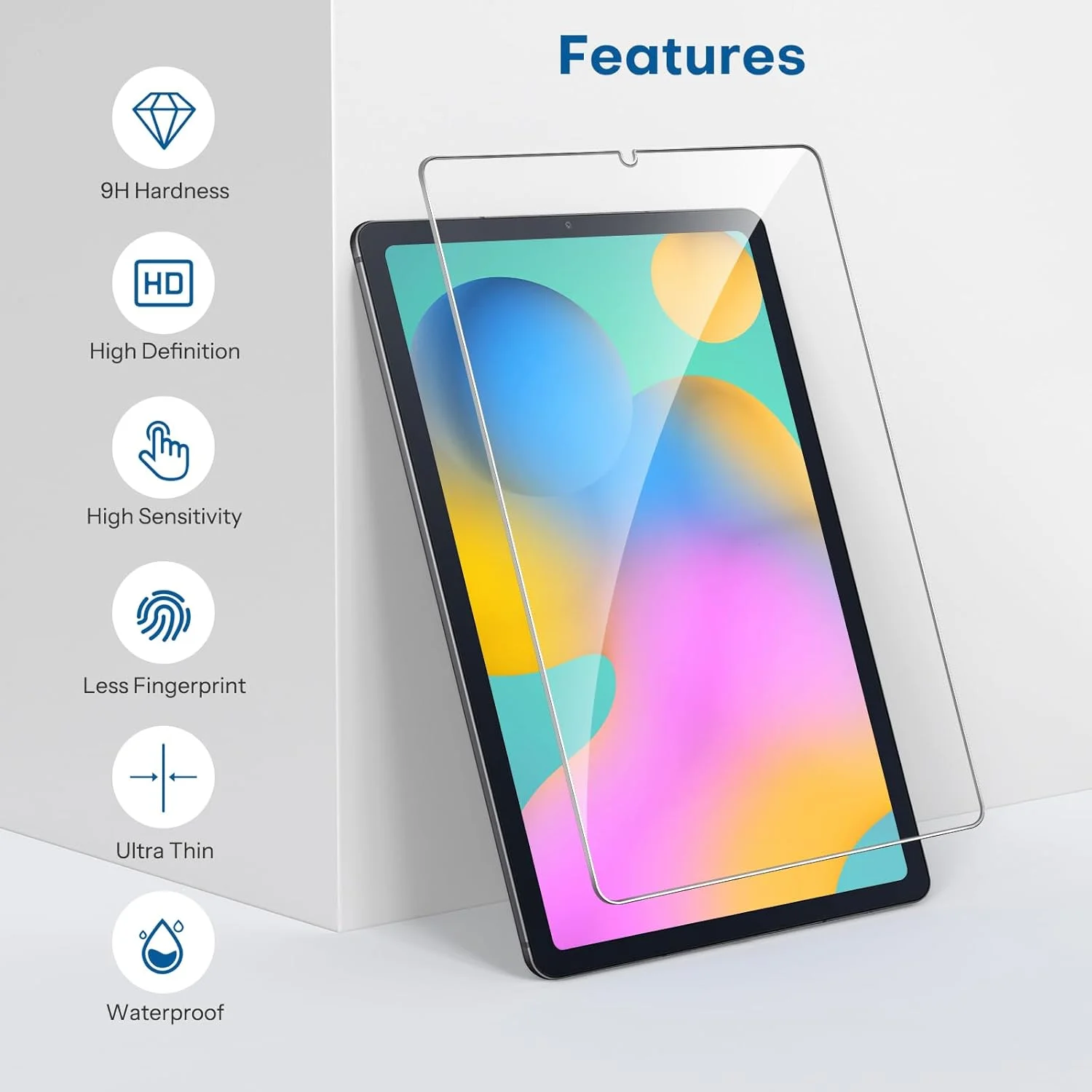 محافظ صفحه نمایش [بسته 3 عددی] سازگار با تبلت سامسونگ گلکسی تب S6 Lite 10.4 اینچ، شیشه حرارت دیده با سختی 9H سازگار با قلم S Pen، مقاوم در برابر خراش، بدون حباب