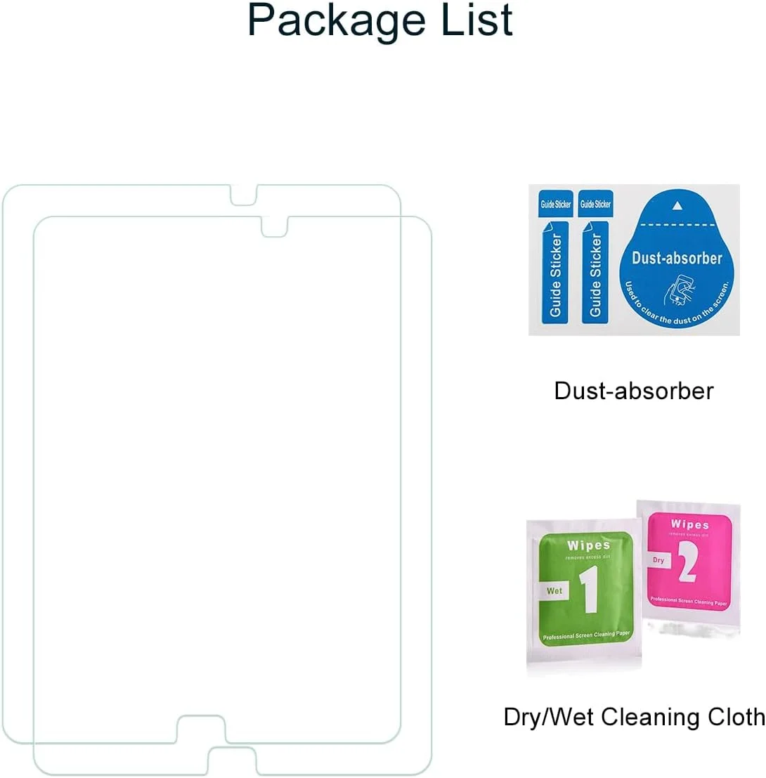 محافظ صفحه نمایش شیشه ای حرارت دیده برای تبلت 9.7 اینچی سامسونگ گلکسی تب S2 مدل های SM-T810 T811 T813 T815 T819، سختی 9H، ضد خش، سازگار با قاب، بدون حباب (2 عدد) محافظ صفحه نمایش شیشه ای حرارت دیده برای تبلت 9.7 اینچی سامسونگ گلکسی تب S2 مدل های SM-T810 T811 T813 T815 T819، سختی 9H، ضد خش، سازگار با قاب، بدون حباب (2 عدد)