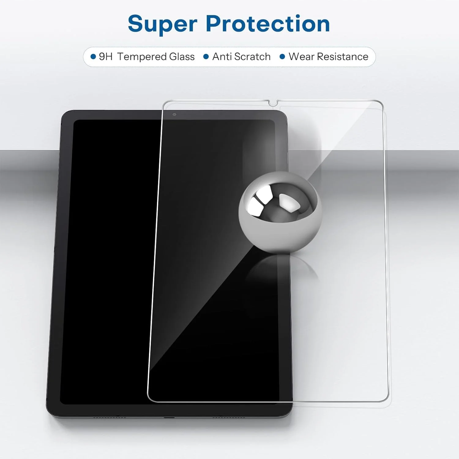 محافظ صفحه نمایش [بسته 3 عددی] سازگار با تبلت سامسونگ گلکسی تب S6 Lite 10.4 اینچ، شیشه حرارت دیده با سختی 9H سازگار با قلم S Pen، مقاوم در برابر خراش، بدون حباب