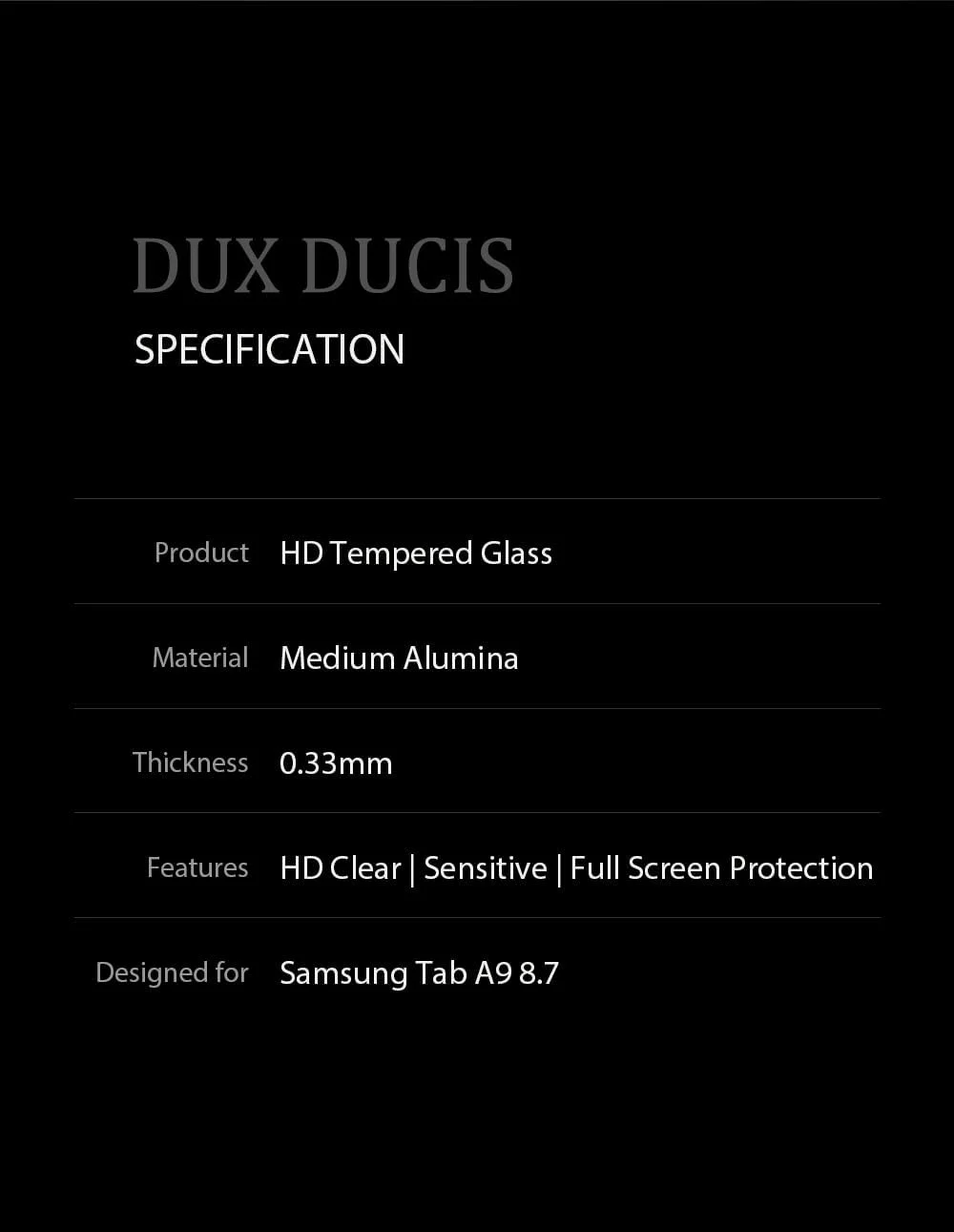 محافظ صفحه نمایش شیشه ای حرارت دیده HD DUX DUCIS طراحی شده برای تبلت سامسونگ گلکسی تب A9 8.7 (X110/X115)، فیلم شیشه ای حرارت دیده تمام صفحه تبلت 0.33 میلی متری مقاوم در برابر انفجار - شفاف (1 عددی) محافظ صفحه نمایش شیشه ای حرارت دیده HD DUX DUCIS طراحی شده برای تبلت سامسونگ گلکسی تب A9 8.7 (X110/X115)، فیلم شیشه ای حرارت دیده تمام صفحه تبلت 0.33 میلی متری مقاوم در برابر انفجار - شفاف (1 عددی)