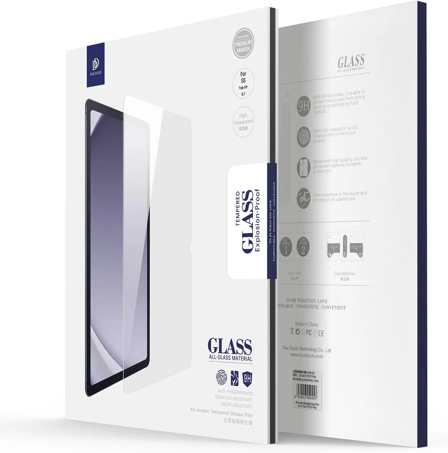 محافظ صفحه نمایش شیشه ای حرارت دیده HD DUX DUCIS طراحی شده برای تبلت سامسونگ گلکسی تب A9 8.7 (X110/X115)، فیلم شیشه ای حرارت دیده تمام صفحه تبلت 0.33 میلی متری مقاوم در برابر انفجار - شفاف (1 عددی) محافظ صفحه نمایش شیشه ای حرارت دیده HD DUX DUCIS طراحی شده برای تبلت سامسونگ گلکسی تب A9 8.7 (X110/X115)، فیلم شیشه ای حرارت دیده تمام صفحه تبلت 0.33 میلی متری مقاوم در برابر انفجار - شفاف (1 عددی)