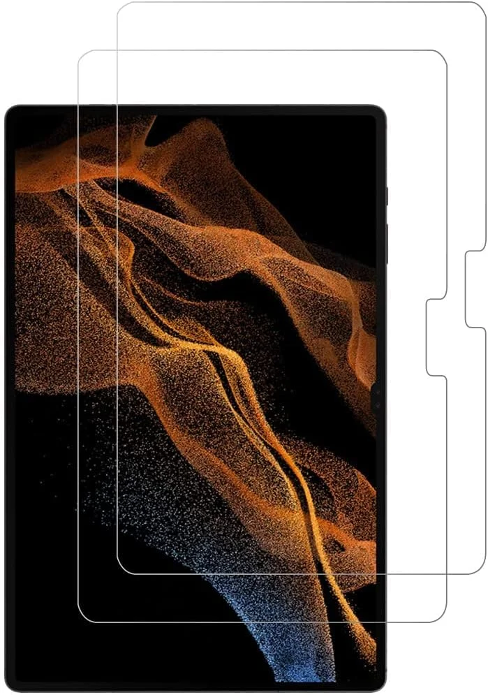 محافظ صفحه نمایش AWH سازگار با تبلت سامسونگ گلکسی تب S8 Ultra [بسته 2 عددی]، عرضه شده در [2022] [14.6 اینچ]، SM-X906، SM-X900، فیلم شیشه ای سخت شده با سختی 9H [پوشش کامل HD]
