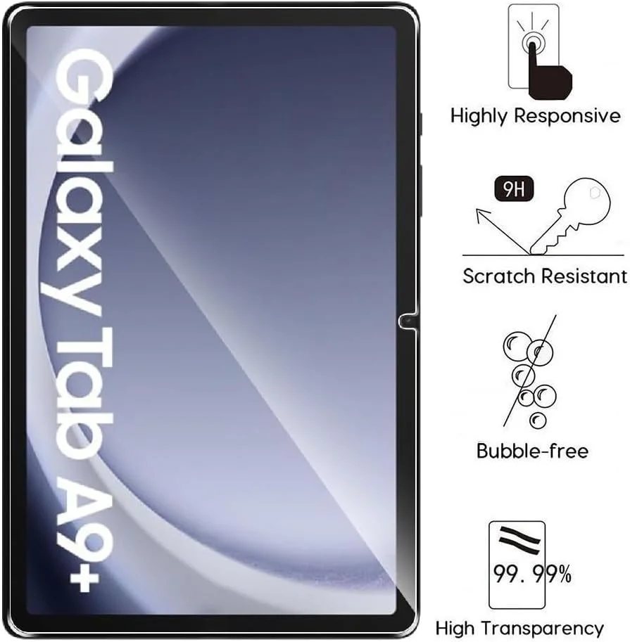 محافظ صفحه نمایش WEOFUN بسته 2 عددی برای تبلت سامسونگ گلکسی تب A9 پلاس/تب A9+ 11 اینچ 2023، شیشه حرارت دیده، ضد خش، شفافیت HD، بدون حباب محافظ صفحه نمایش WEOFUN بسته 2 عددی برای تبلت سامسونگ گلکسی تب A9 پلاس/تب A9+ 11 اینچ 2023، شیشه حرارت دیده، ضد خش، شفافیت HD، بدون حباب