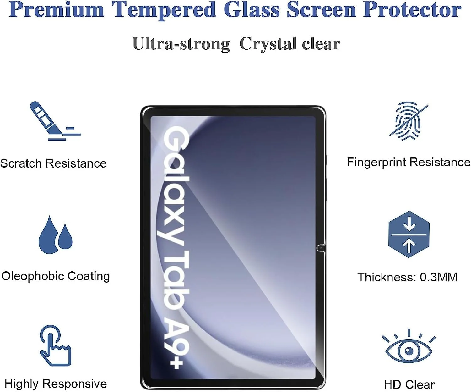 محافظ صفحه نمایش WEOFUN بسته 2 عددی برای تبلت سامسونگ گلکسی تب A9 پلاس/تب A9+ 11 اینچ 2023، شیشه حرارت دیده، ضد خش، شفافیت HD، بدون حباب محافظ صفحه نمایش WEOFUN بسته 2 عددی برای تبلت سامسونگ گلکسی تب A9 پلاس/تب A9+ 11 اینچ 2023، شیشه حرارت دیده، ضد خش، شفافیت HD، بدون حباب