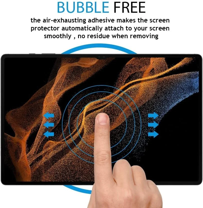 محافظ صفحه نمایش AWH سازگار با تبلت سامسونگ گلکسی تب S8 Ultra [بسته 2 عددی]، عرضه شده در [2022] [14.6 اینچ]، SM-X906، SM-X900، فیلم شیشه ای سخت شده با سختی 9H [پوشش کامل HD]