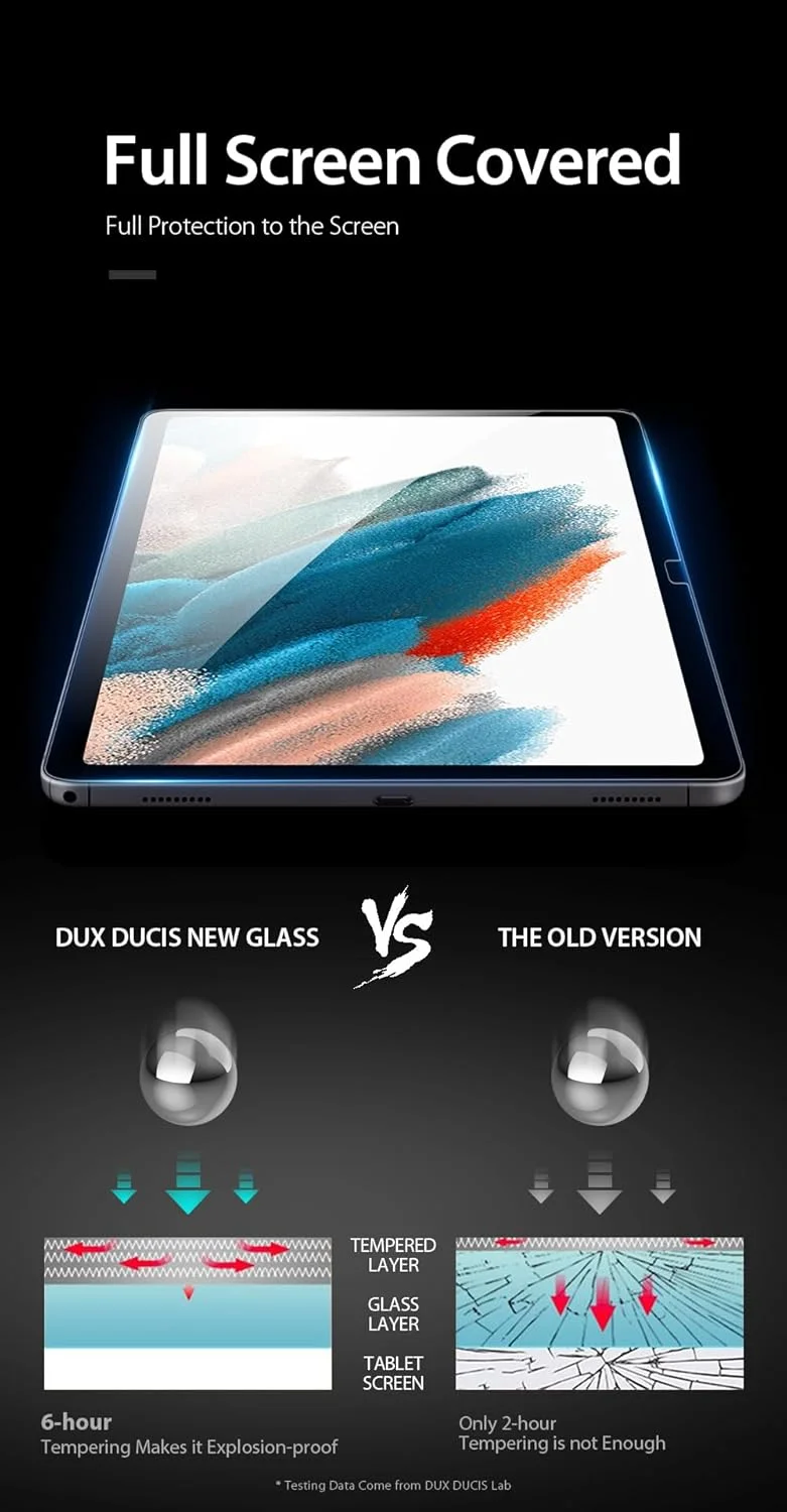 محافظ صفحه نمایش شیشه ای حرارت دیده 2.5 بعدی DUX DUCIS طراحی شده برای تبلت سامسونگ گلکسی تب A8 10.5 اینچ (2021)، فیلم شیشه ای حرارت دیده تمام صفحه 0.33 میلی متری ضد انفجار - شفاف (1 عددی) محافظ صفحه نمایش شیشه ای حرارت دیده 2.5 بعدی DUX DUCIS طراحی شده برای تبلت سامسونگ گلکسی تب A8 10.5 اینچ (2021)، فیلم شیشه ای حرارت دیده تمام صفحه 0.33 میلی متری ضد انفجار - شفاف (1 عددی)