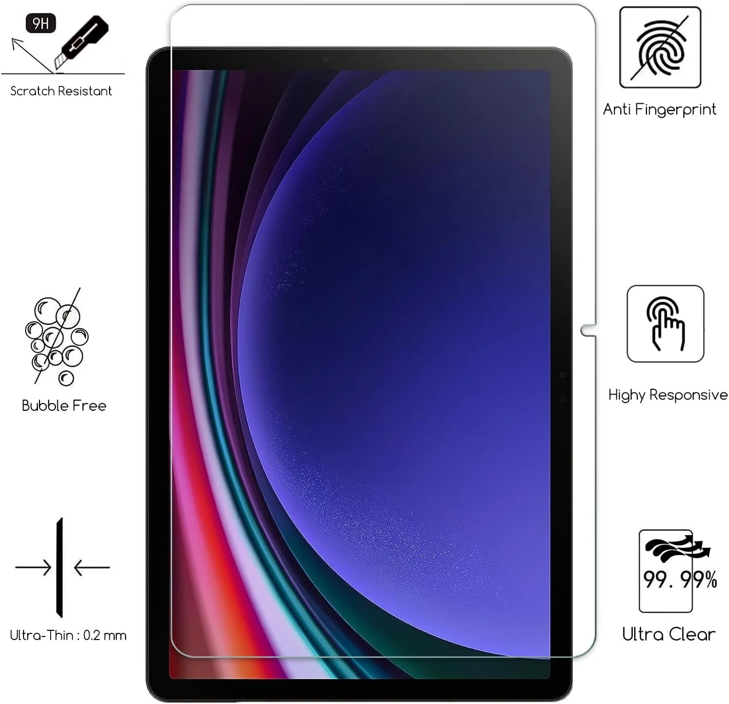 محافظ صفحه نمایش 2 عددی KEANBOLL برای تبلت سامسونگ گلکسی تب S10 FE Plus 13.1 اینچ 2025، شیشه حرارت دیده [سختی 9H] سازگار با تبلت سامسونگ S10 FE+، سازگار با قلم S، مقاوم در برابر خراش