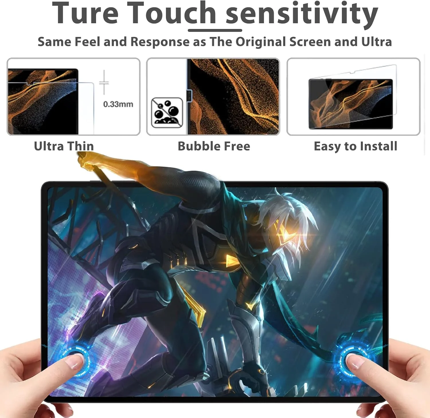 محافظ صفحه نمایش SUPBEC [2 عدد] برای تبلت سامسونگ گلکسی تب S8 Ultra سایز 14.6 اینچ مدل 2022 (SM-X900/SM-X906)، فیلم شیشه ای سخت حرارت دیده با درجه سختی 9H برای تبلت گلکسی تب S8 Ultra، [ضد خش] [سازگار با قاب]