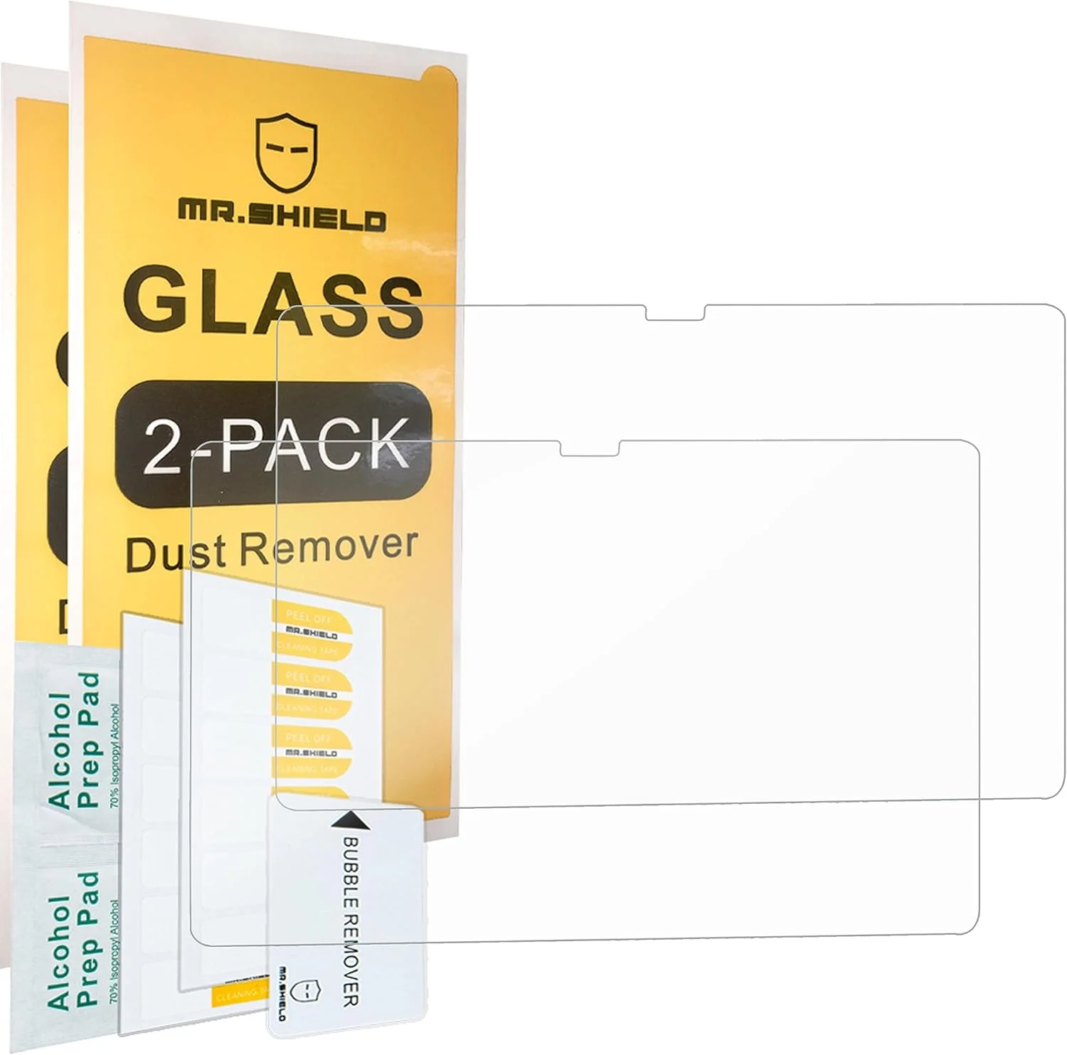 محافظ صفحه نمایش شیشه ای [2 عددی] Mr.Shield برای تبلت سامسونگ گلکسی تب S9+ / گلکسی تب S9 پلاس 12.4 اینچی [شیشه ژاپنی با سختی 9H]