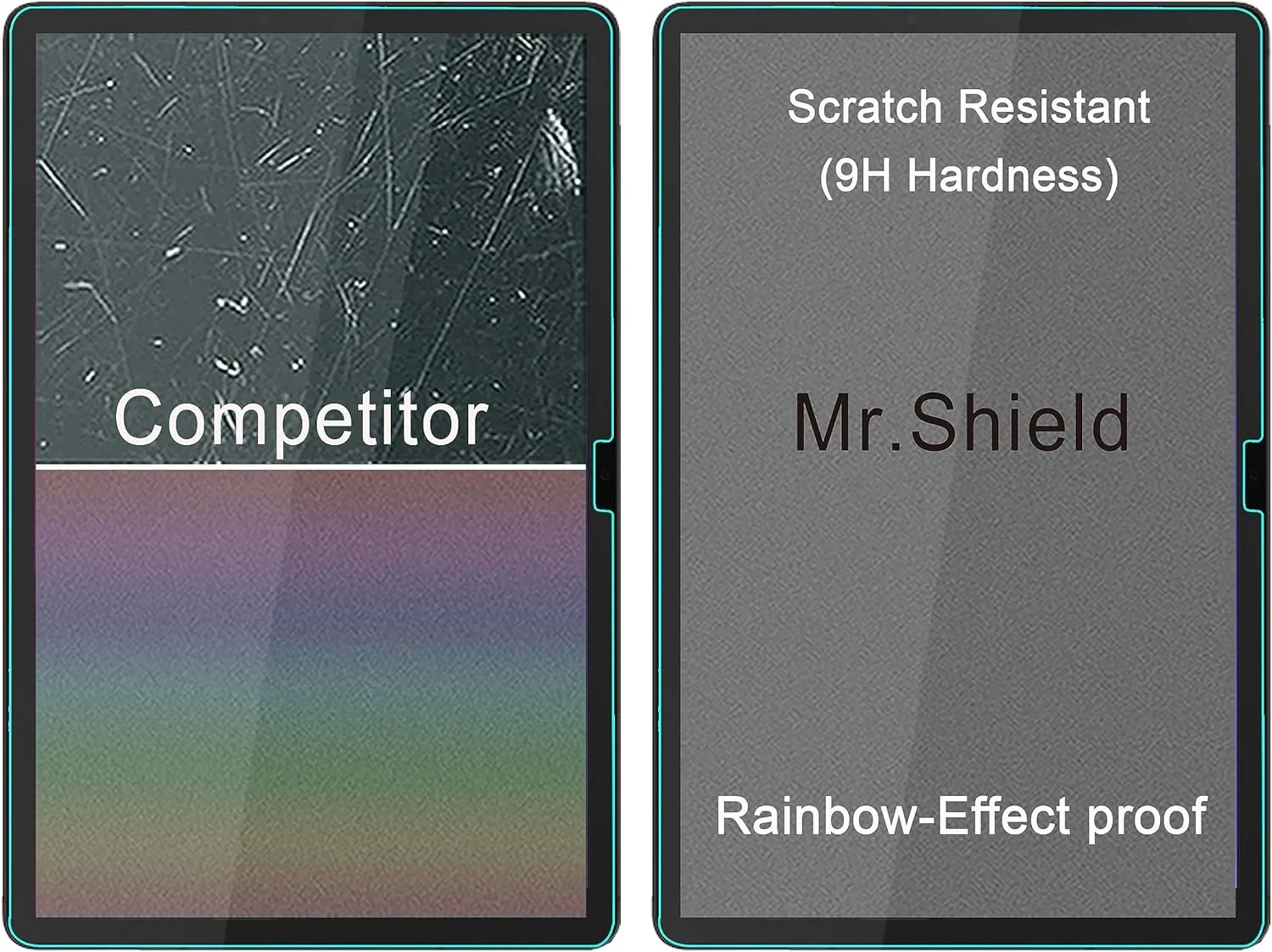 محافظ صفحه نمایش شیشه ای [2 عددی] Mr.Shield برای تبلت سامسونگ گلکسی تب S9+ / گلکسی تب S9 پلاس 12.4 اینچی [شیشه ژاپنی با سختی 9H]