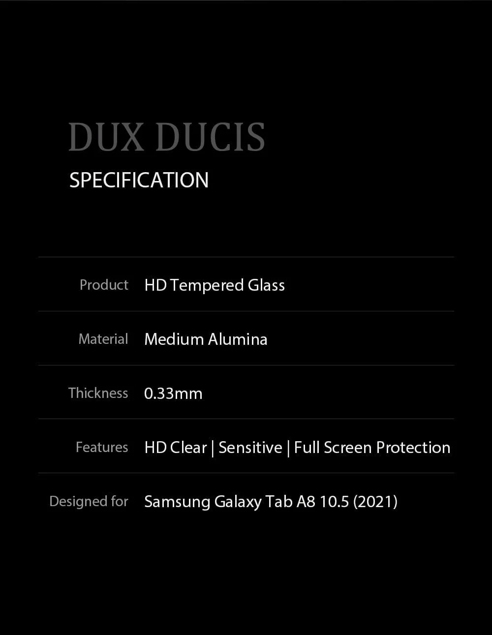 محافظ صفحه نمایش شیشه ای حرارت دیده 2.5 بعدی DUX DUCIS طراحی شده برای تبلت سامسونگ گلکسی تب A8 10.5 اینچ (2021)، فیلم شیشه ای حرارت دیده تمام صفحه 0.33 میلی متر ضد انفجار - شفاف (2 عددی) محافظ صفحه نمایش شیشه ای حرارت دیده 2.5 بعدی DUX DUCIS طراحی شده برای تبلت سامسونگ گلکسی تب A8 10.5 اینچ (2021)، فیلم شیشه ای حرارت دیده تمام صفحه 0.33 میلی متر ضد انفجار - شفاف (2 عددی)