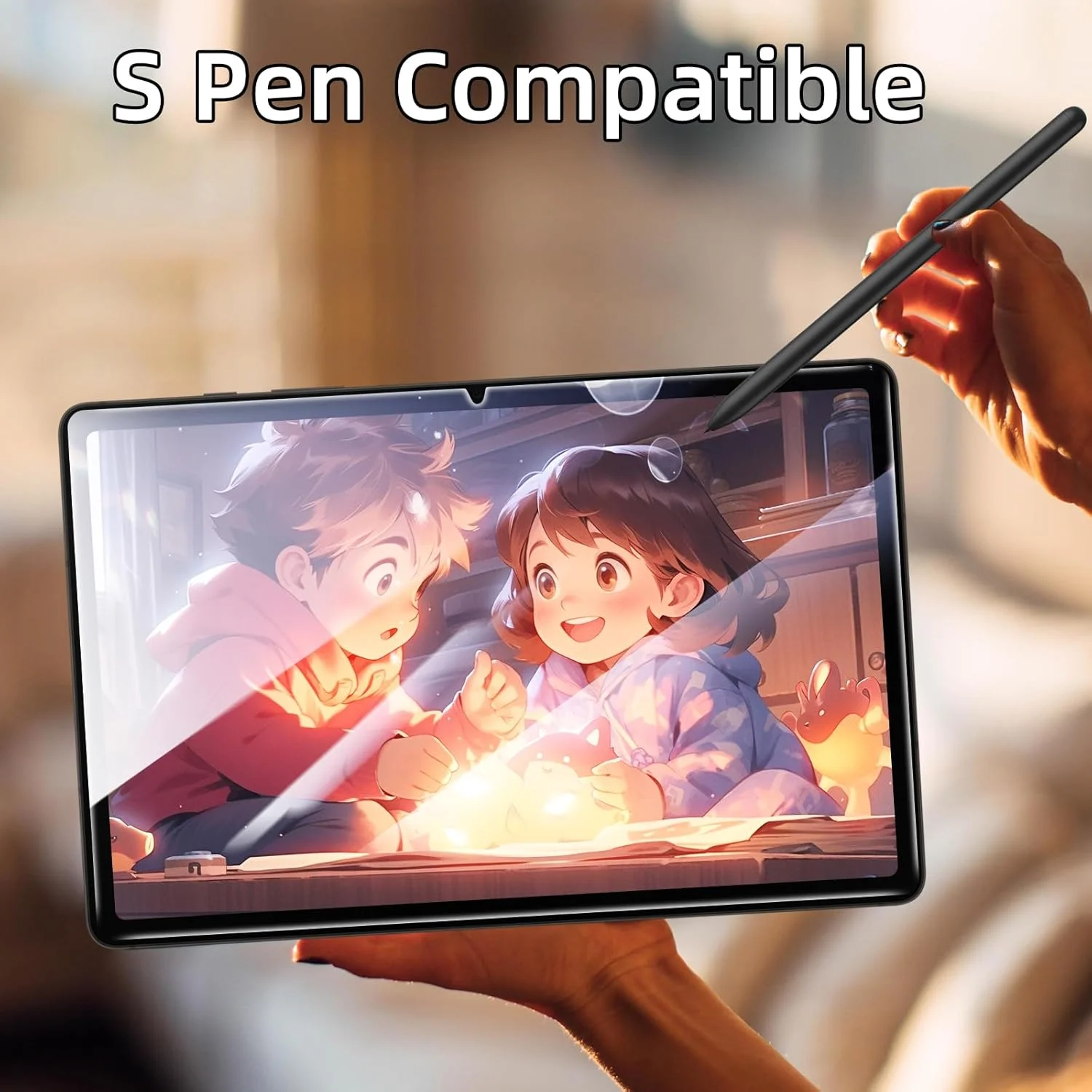 محافظ صفحه نمایش JUQITECH بسته 2 عددی برای تبلت سامسونگ گلکسی تب S9 FE 10.9 اینچ S9 S8 S7 11 اینچ، فیلم شیشه ای حرارت دیده با وضوح HD و سختی 9H برای تب 10.9" 11" (2023/2022/2020)