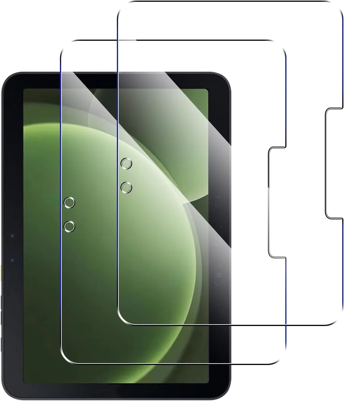 محافظ صفحه نمایش 2 عددی Anoowkoa برای تبلت سامسونگ گلکسی تب اکتیو 5 پرو. فیلم شیشه ای حرارت دیده تبلت. سختی 9H. ضد اثر انگشت بدون حباب و وضوح بالا. پوشش کامل. نصب آسان