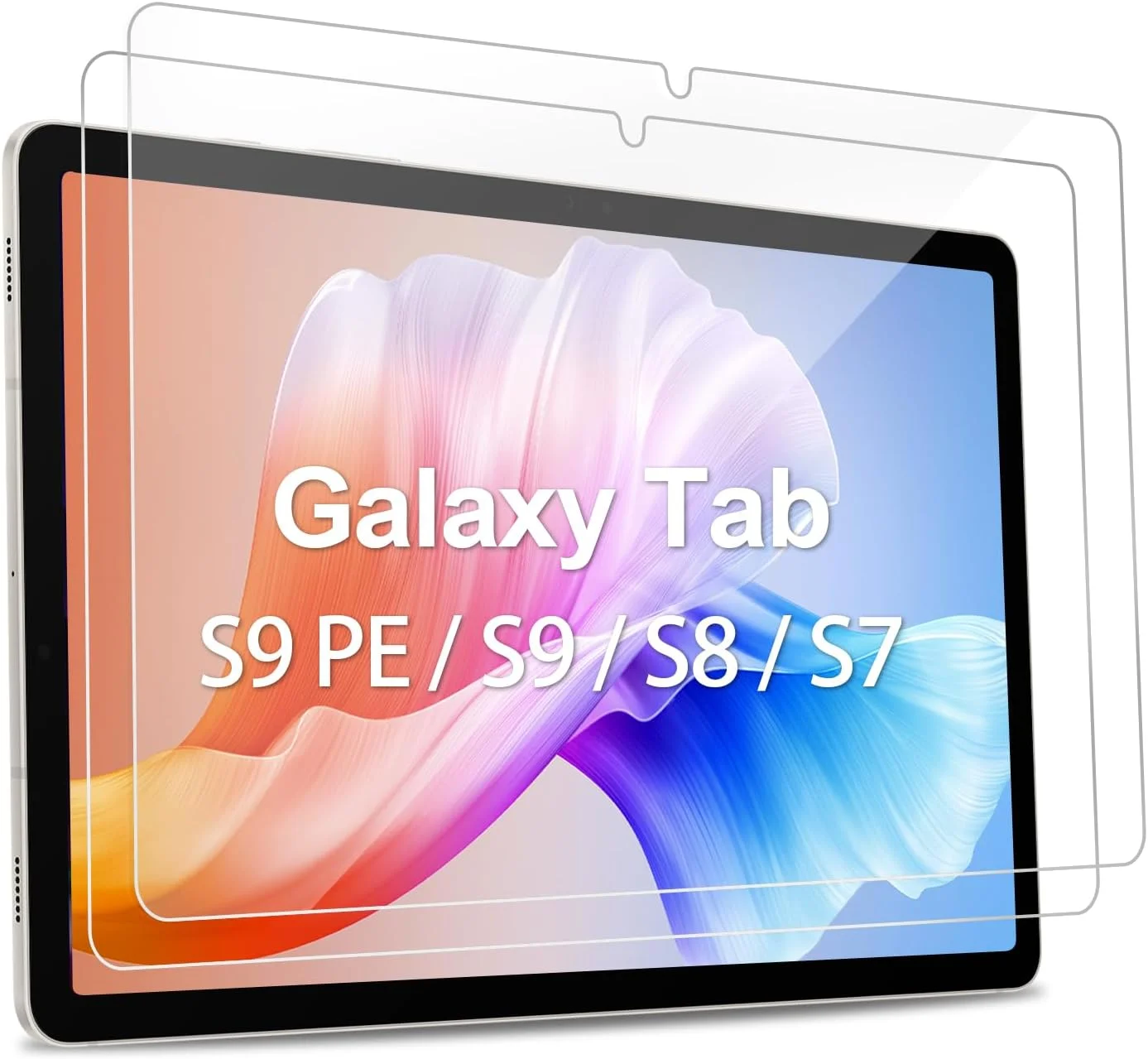 محافظ صفحه نمایش 2 عددی برای تبلت سامسونگ گلکسی تب S9/S8/S7 11 اینچی و تب S9 FE 10.9 اینچی، فیلم شیشه ای حرارت دیده با وضوح بالا، سازگار با قلم S، ضد خش، سختی 9H، حساس به لمس