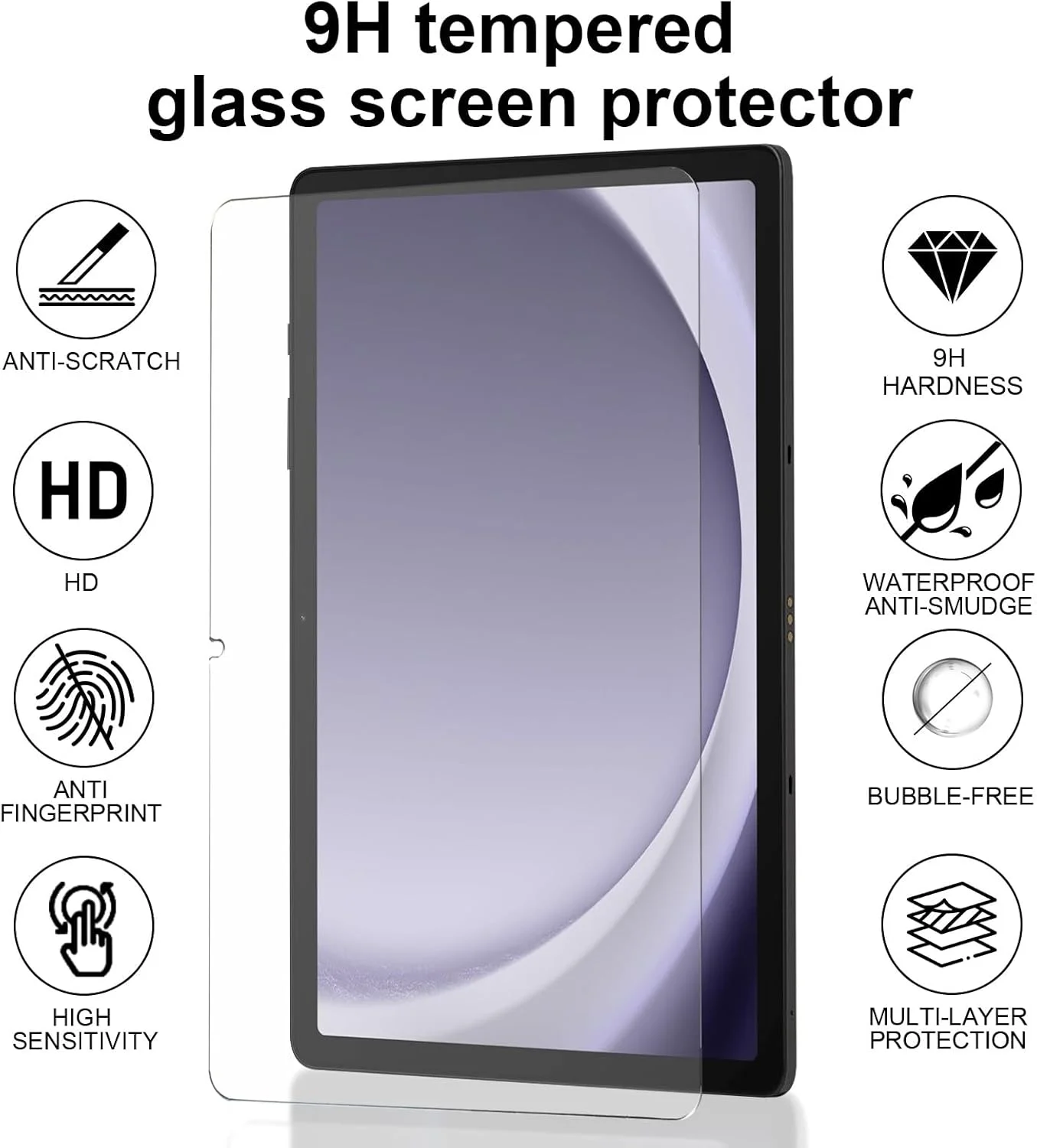 محافظ صفحه نمایش 2 عددی برای سامسونگ گلکسی A9 پلاس (11 اینچ) 2023، محافظ صفحه نمایش شیشه ای حرارت دیده برای تبلت گلکسی تب A9+ 5G SM-X210/X216/X218، مقاوم در برابر خراش، بدون حباب، سازگار با قلم S، سختی 9H محافظ صفحه نمایش 2 عددی برای سامسونگ گلکسی A9 پلاس (11 اینچ) 2023، محافظ صفحه نمایش شیشه ای حرارت دیده برای تبلت گلکسی تب A9+ 5G SM-X210/X216/X218، مقاوم در برابر خراش، بدون حباب، سازگار با قلم S، سختی 9H