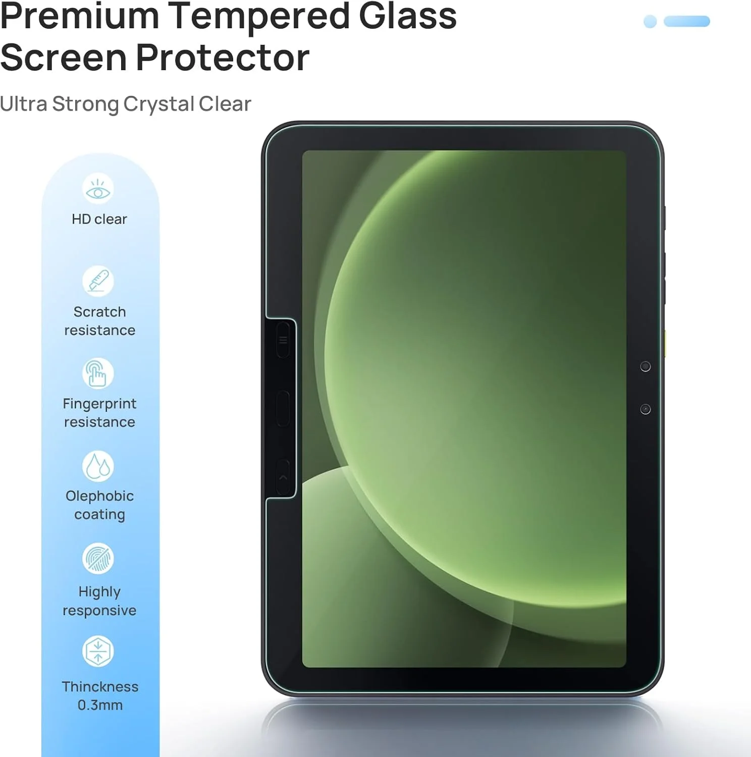 محافظ صفحه نمایش گرودک، 2 عدد، مناسب برای تبلت سامسونگ گلکسی تب اکتیو 4 پرو/اکتیو پرو 10.1 اینچ، فیلم شیشه ای حرارت دیده [0.33 فوق العاده شفاف] [ضد خش] [بدون حباب] [9H]