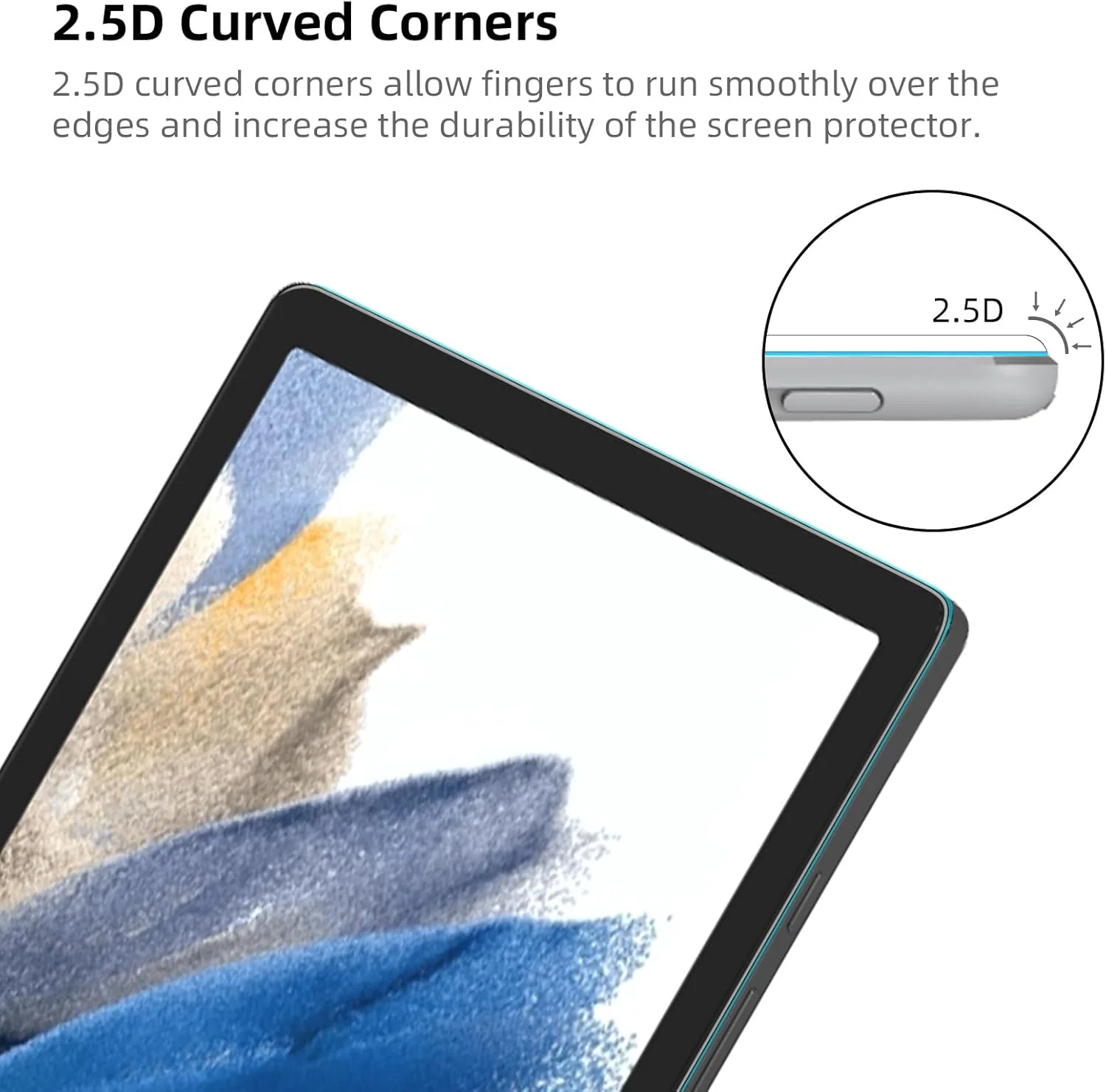 [بسته 2 عددی] محافظ صفحه نمایش برای گلکسی تب A8 10.5 اینچ 2021، محافظ صفحه نمایش SM-X200/X205، سختی 9H ضد خش، فوق العاده شفاف، محافظ صفحه نمایش شیشه ای حرارت دیده برای تبلت سامسونگ گلکسی تب A8