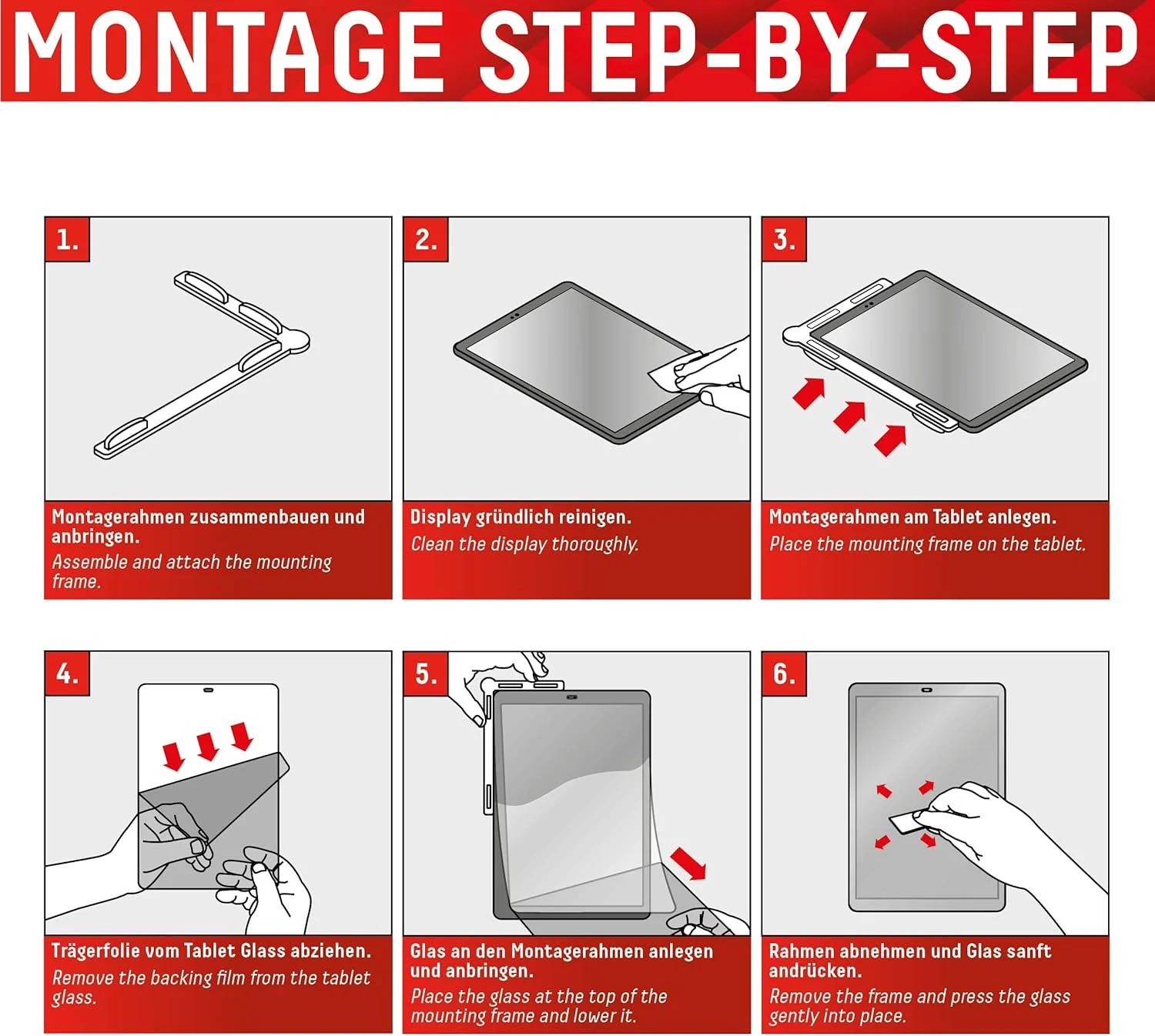 محافظ صفحه نمایش شیشه ای تبلت Displex (9H) برای تبلت سامسونگ گلکسی تب A 10.1 اینچ، دارای قاب نصب سازگار با محیط زیست، شکل L، نشکن، فوق العاده نازک و نامرئی