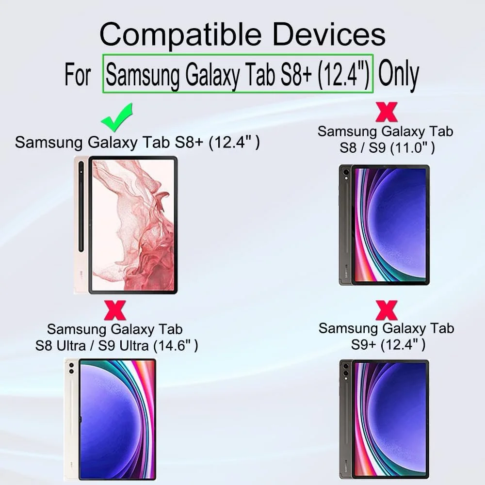 محافظ صفحه نمایش IBYWIND برای تبلت سامسونگ گلکسی تب S8+/S8 پلاس 12.4 اینچ (مناسب برای سامسونگ گلکسی تب S8/S8 اولترا نیست)، با 2 عدد شیشه حرارت دیده، [حسگر اثر انگشت، نصب آسان]