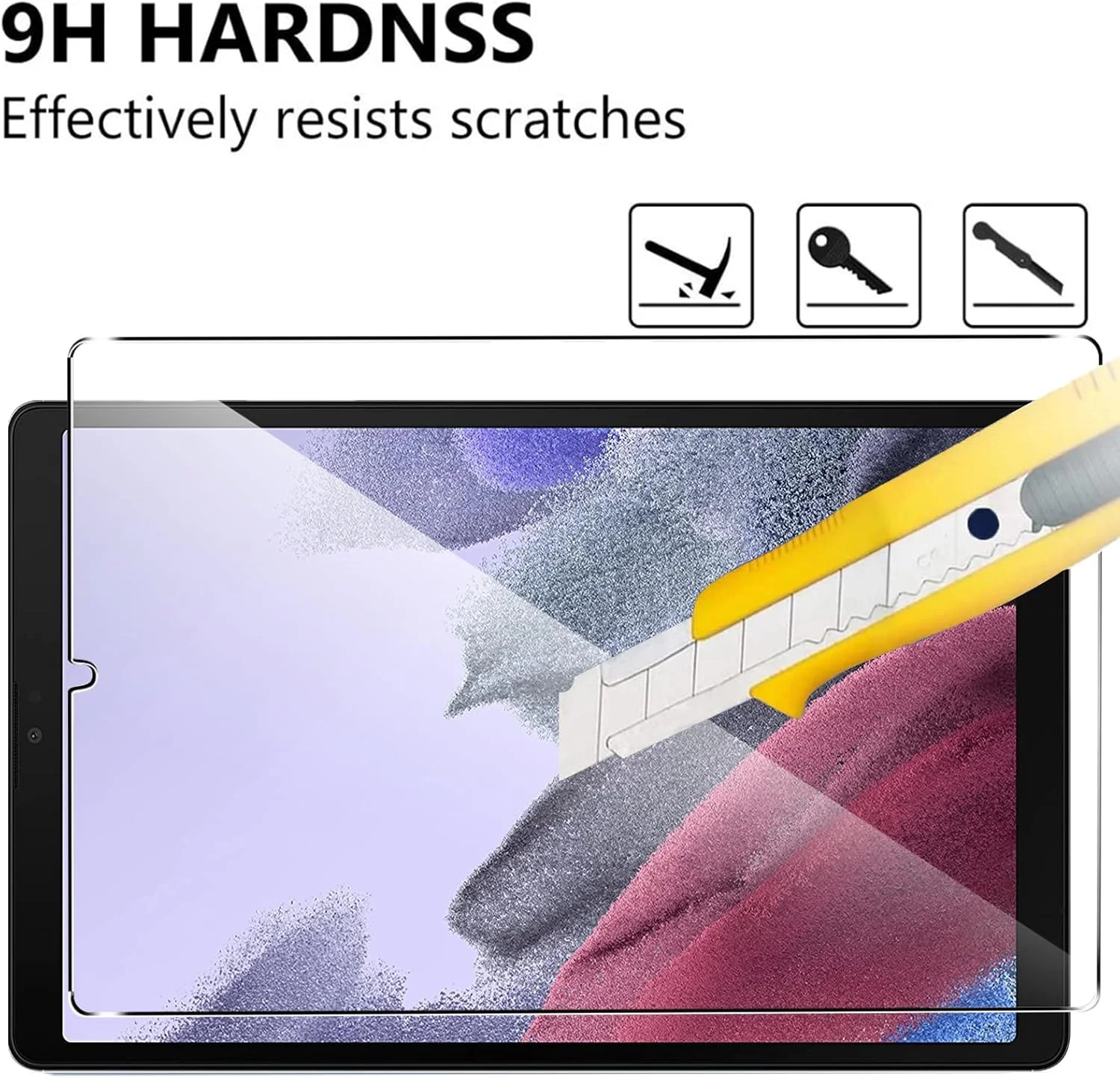 محافظ صفحه نمایش KUSINHOKA برای تبلت سامسونگ گلکسی تب A9 (8 اینچ)، [2 عدد] فیلم شیشه ای حرارت دیده ضد خش، سختی بالا، بدون حباب، محافظ صفحه نمایش شیشه ای حرارت دیده شفاف HD